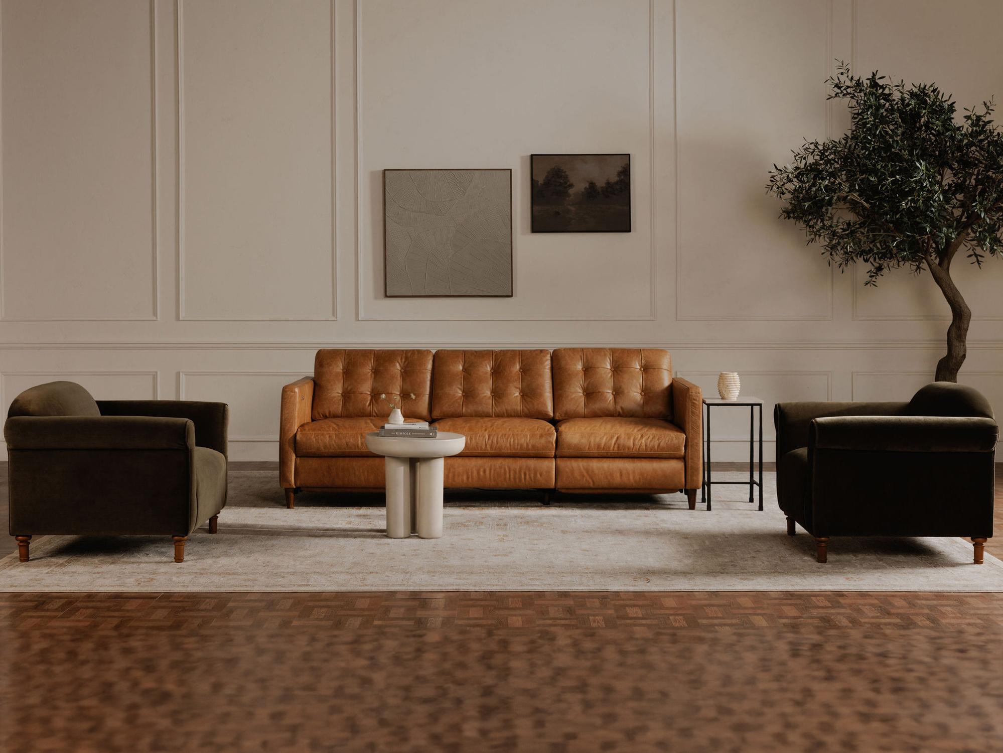 Moe's Home Bridgers Tan Leather Sofa