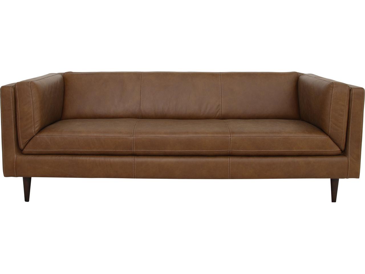 Moe's Home Woods Brown Leather Sofa