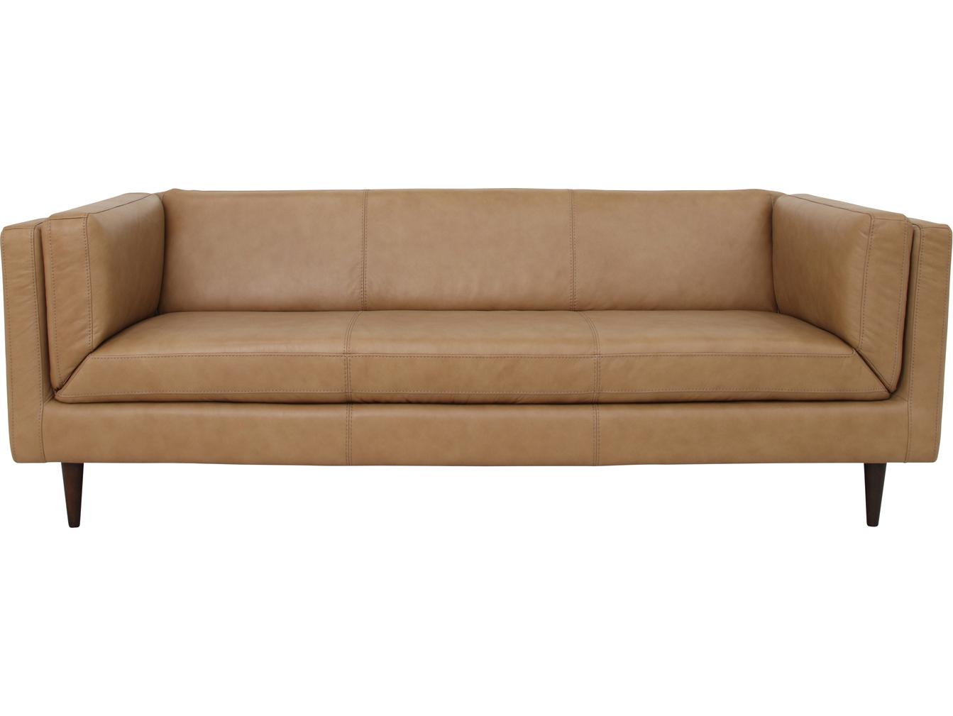 Moe's Home Woods Brown Leather Sofa