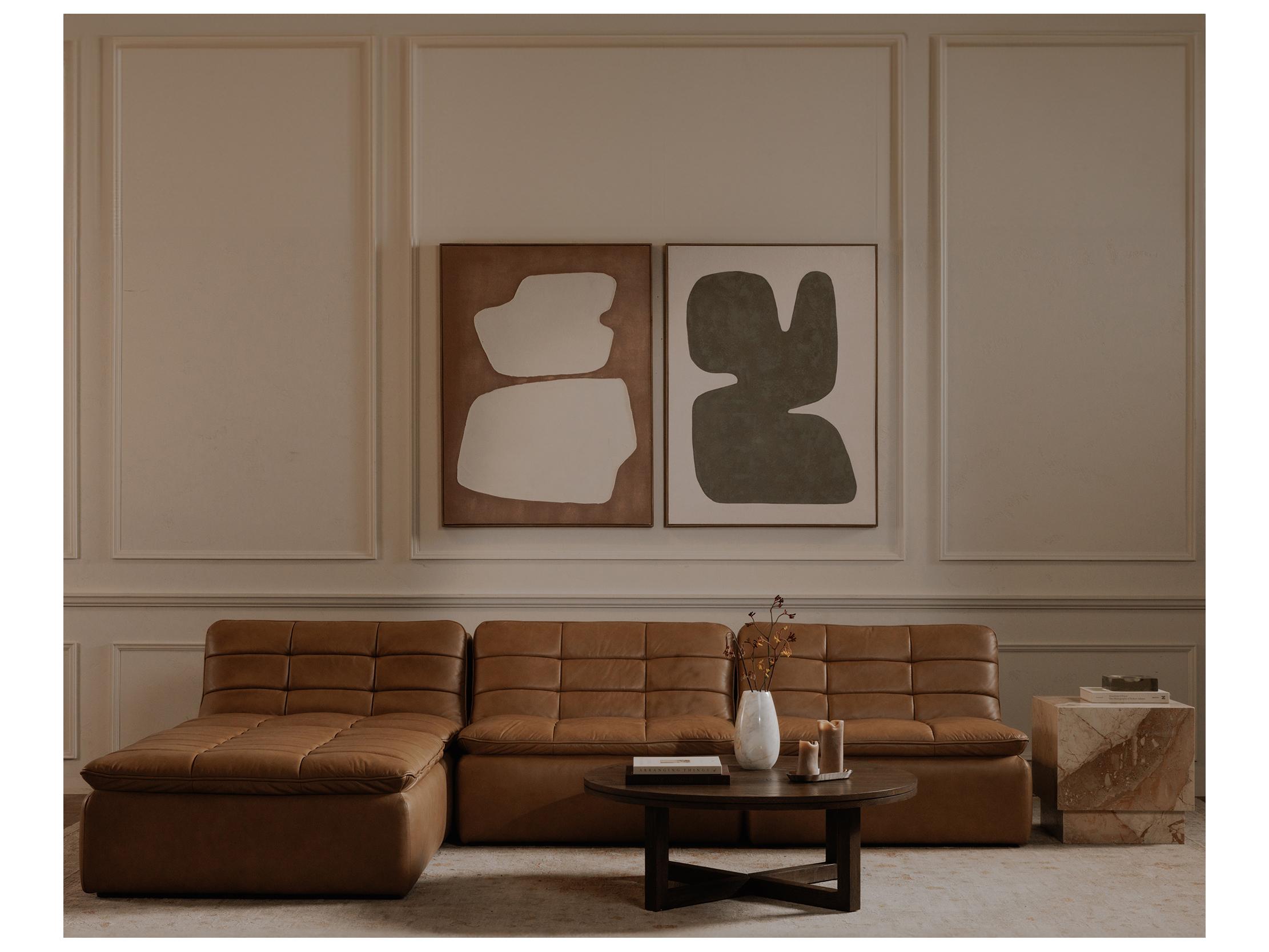 Moe's Home Lino Brown Leather Modular Chair