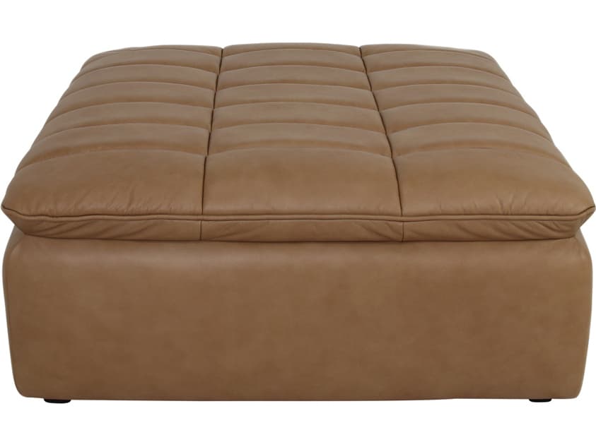 Moe's Home Lino Brown Leather Ottoman