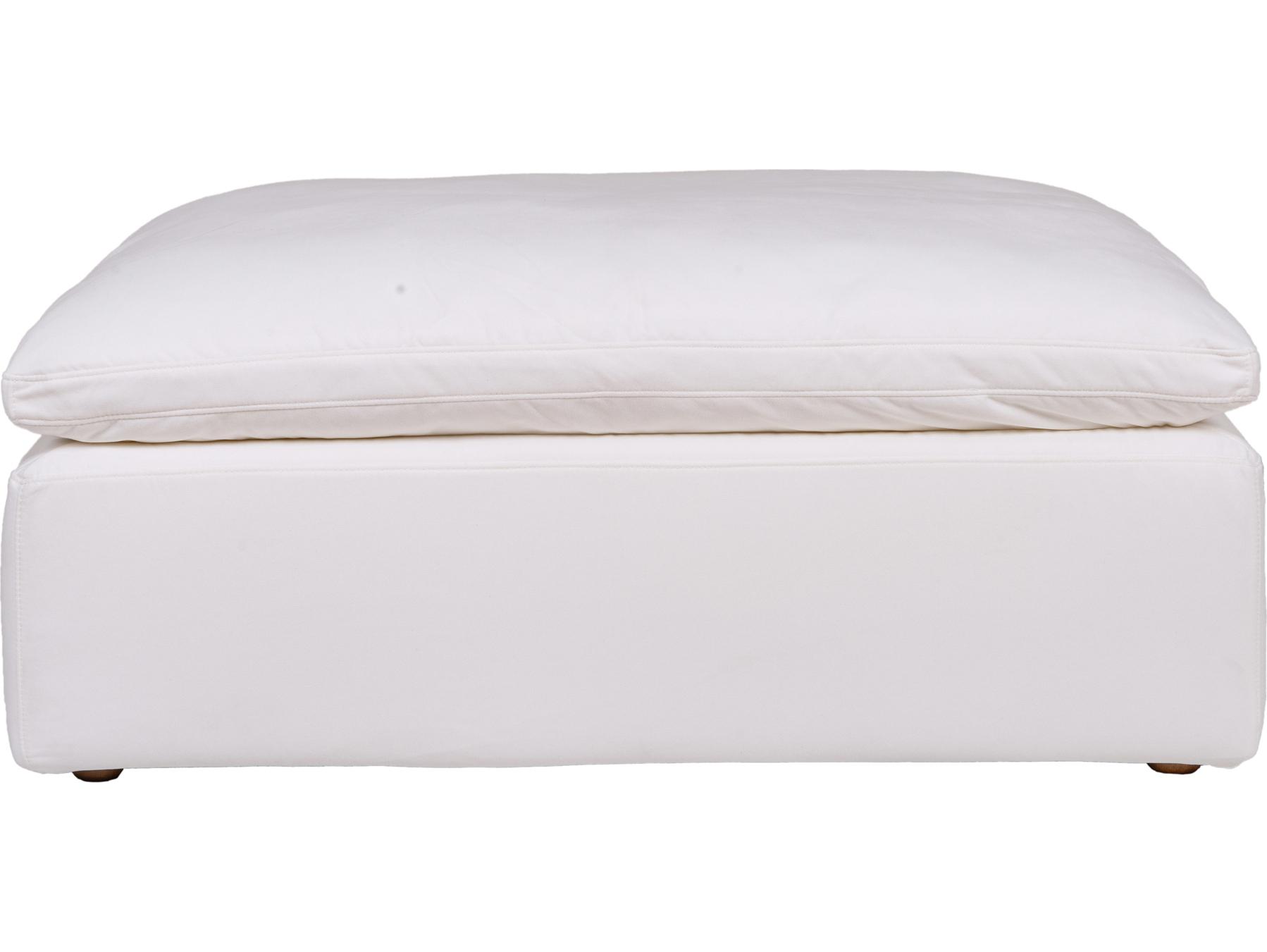 Moe's Home Clay Cream White Upholstered Ottoman