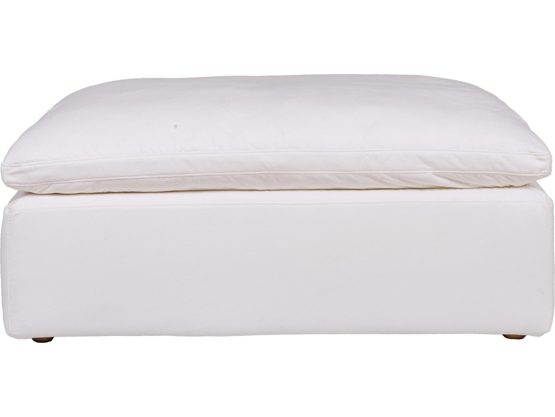 Moe's Home Clay Cream White Upholstered Ottoman