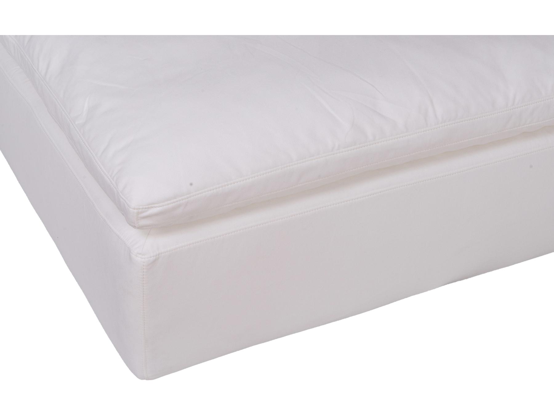 Moe's Home Clay Cream White Upholstered Ottoman