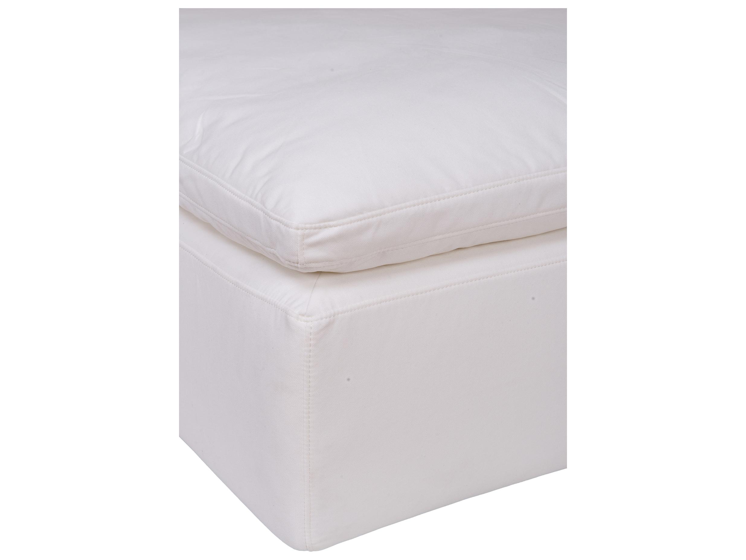 Moe's Home Clay Cream White Upholstered Ottoman