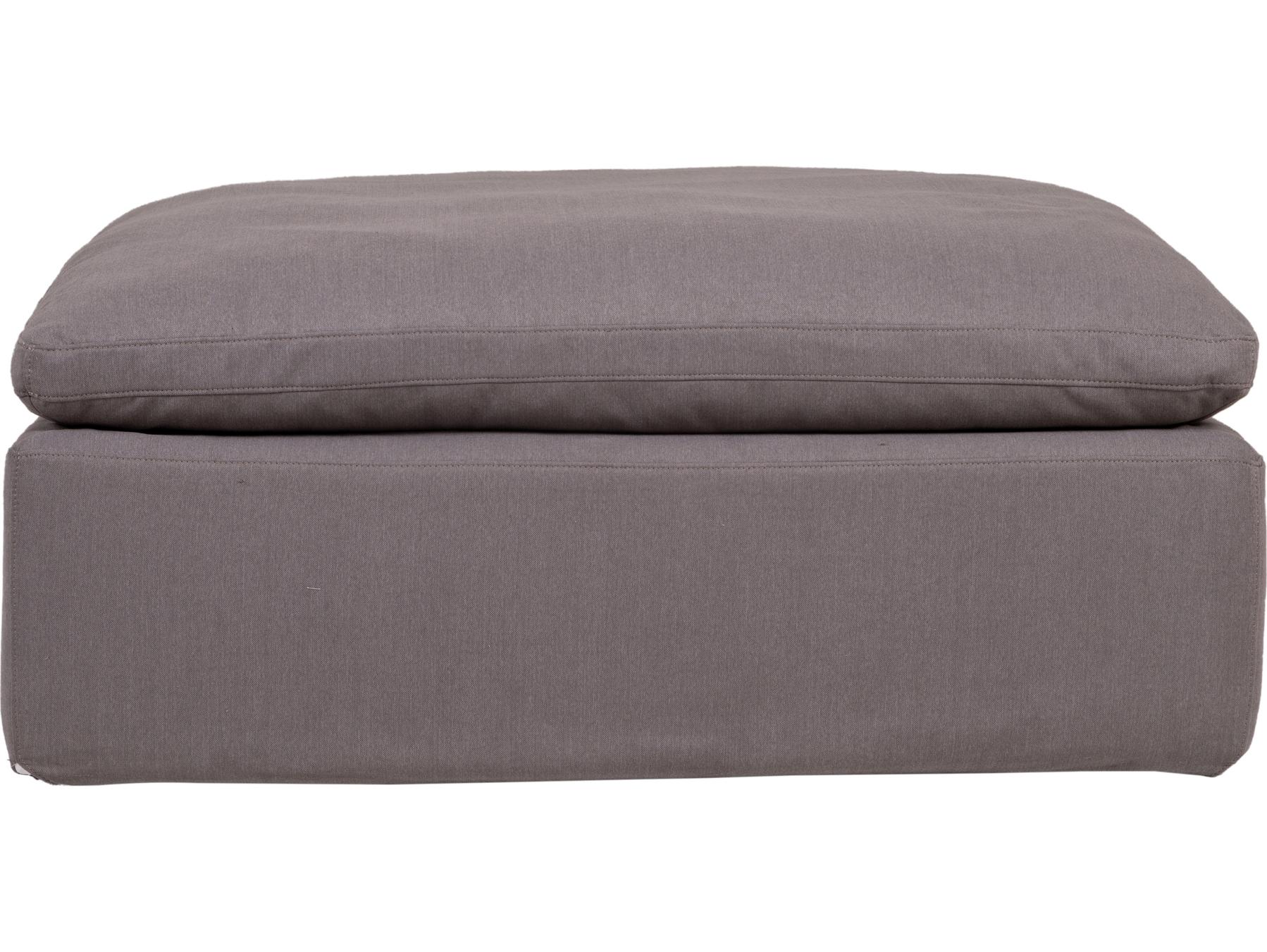 Moe's Home Clay Light Grey Upholstered Ottoman