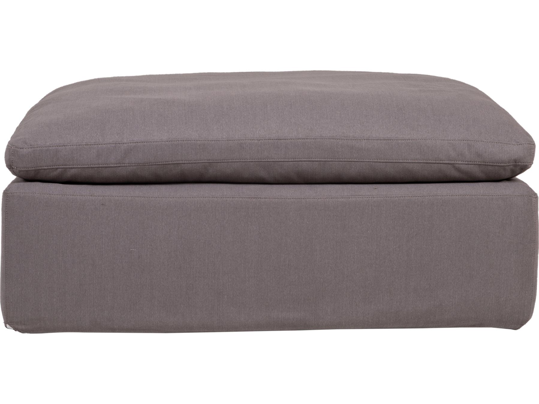Moe's Home Clay Light Grey Upholstered Ottoman