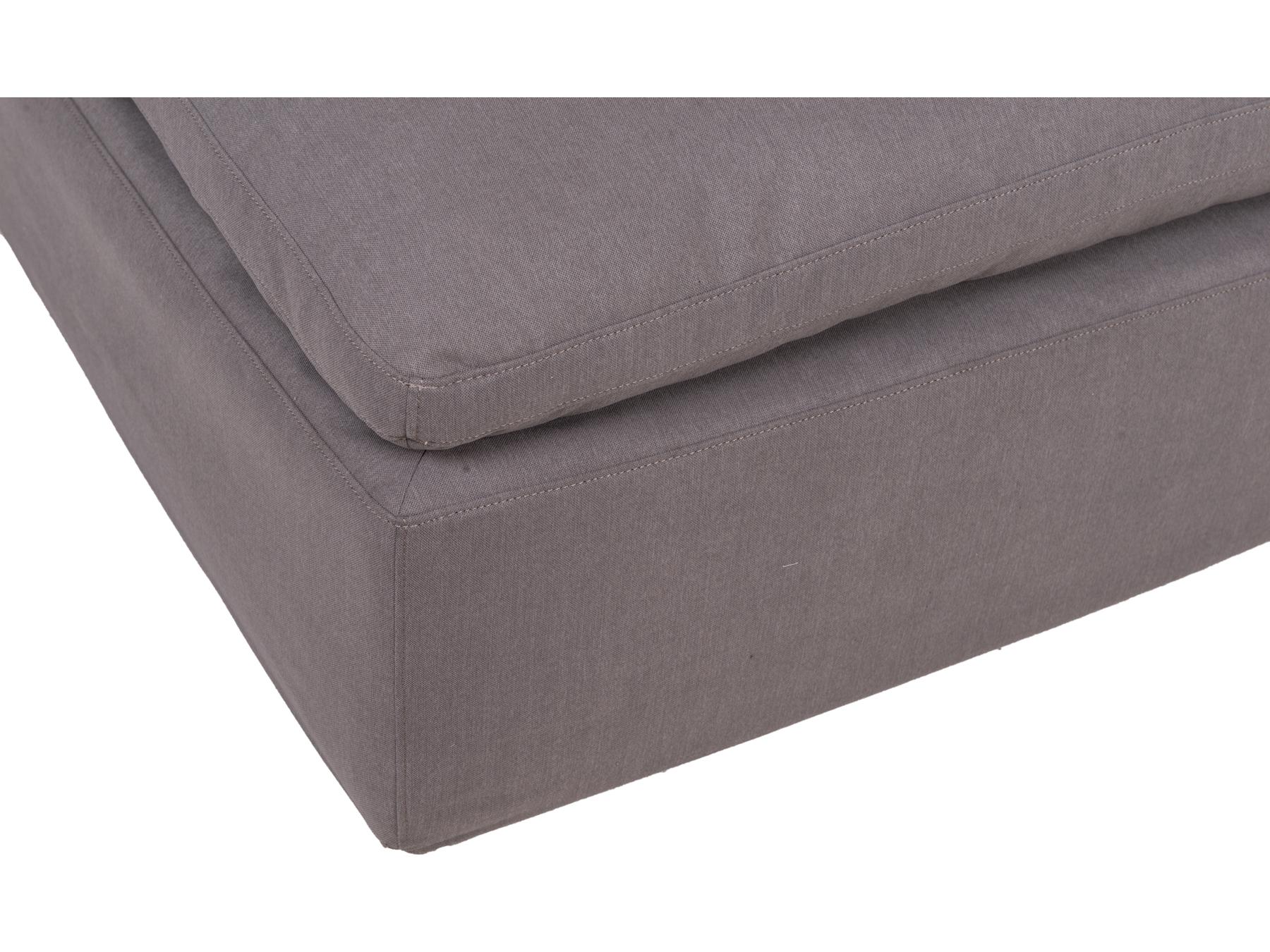 Moe's Home Clay Light Grey Upholstered Ottoman