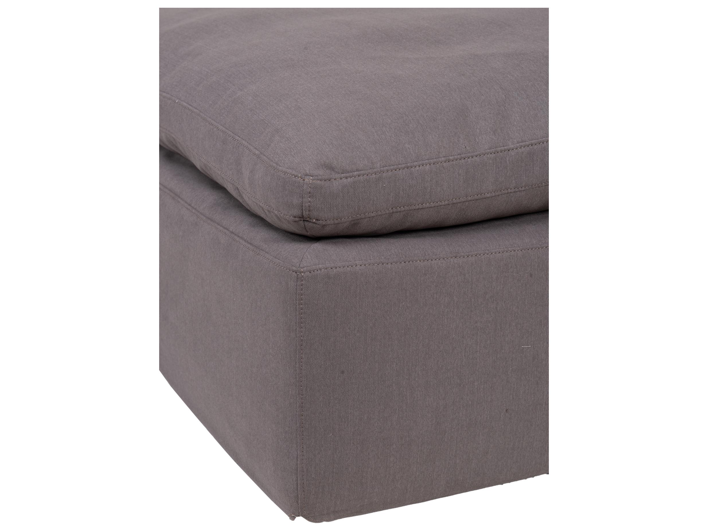 Moe's Home Clay Light Grey Upholstered Ottoman