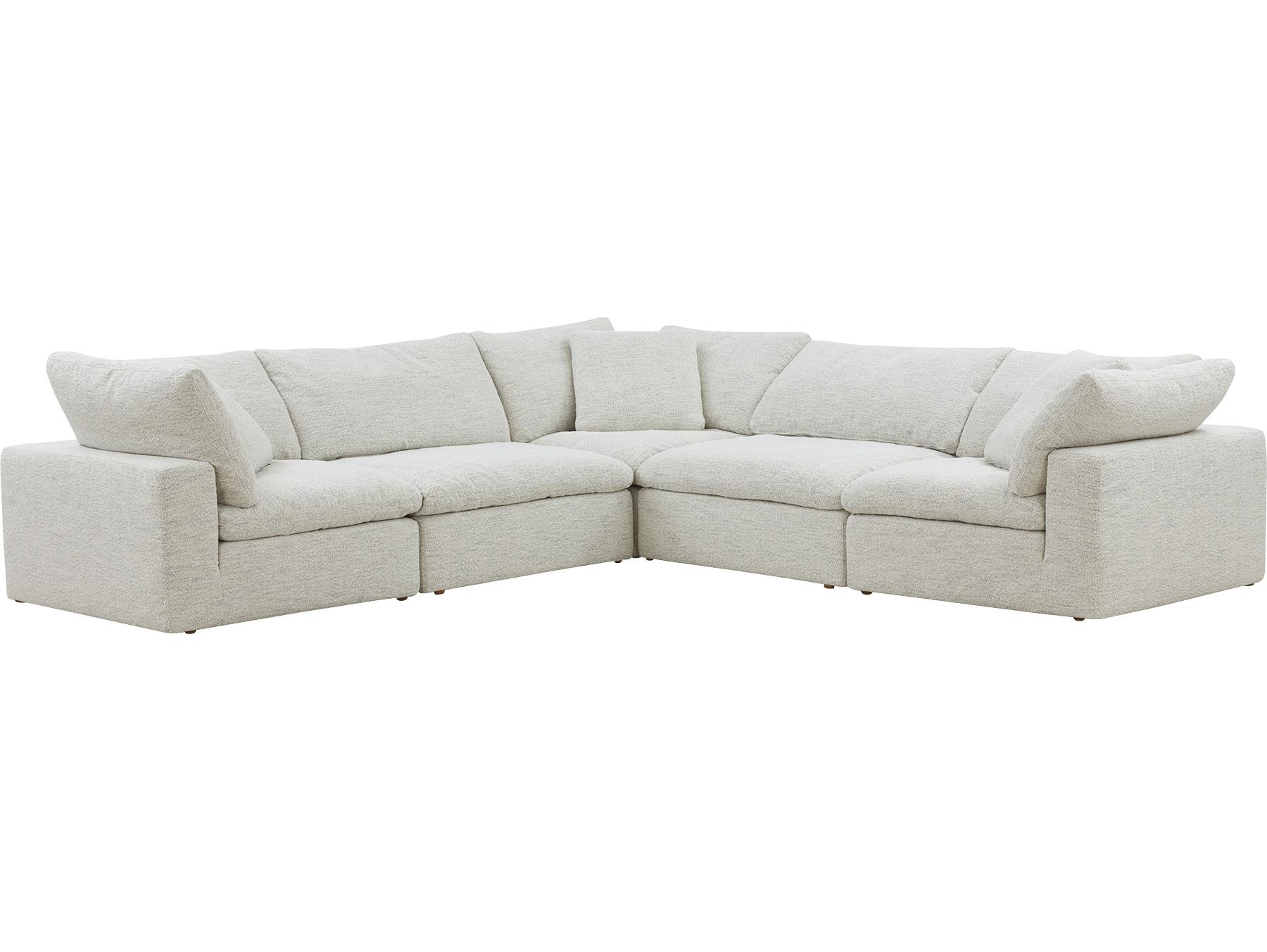 Moe's Home Clay Beige Upholstered Sectional Sofa