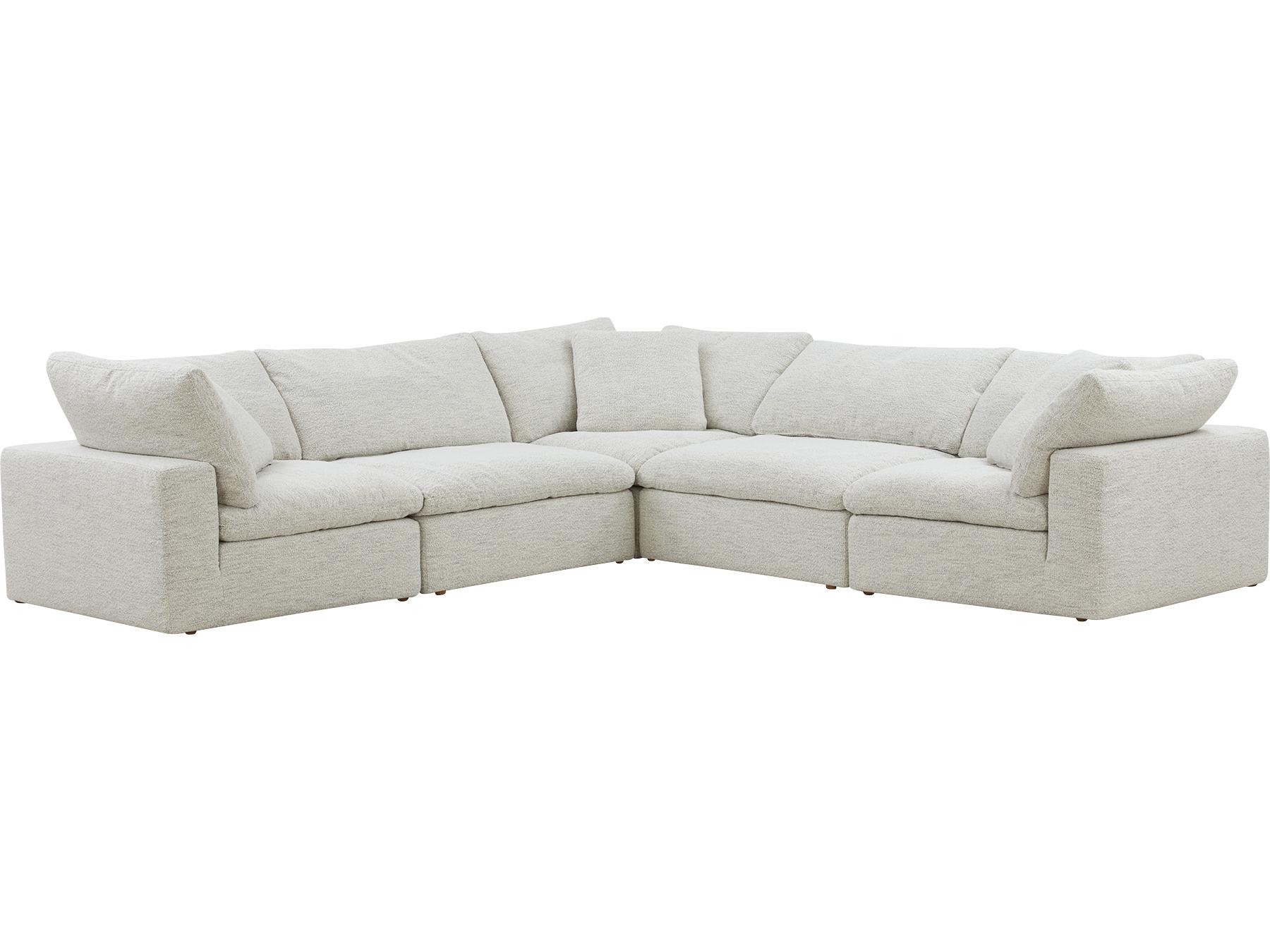 Moe's Home Clay Beige Upholstered Sectional Sofa