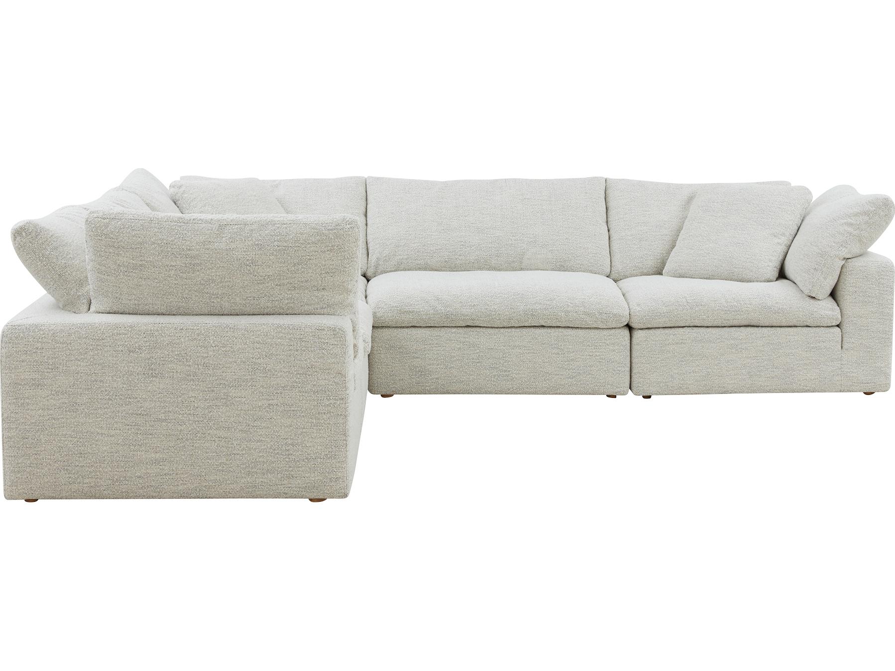 Moe's Home Clay Beige Upholstered Sectional Sofa