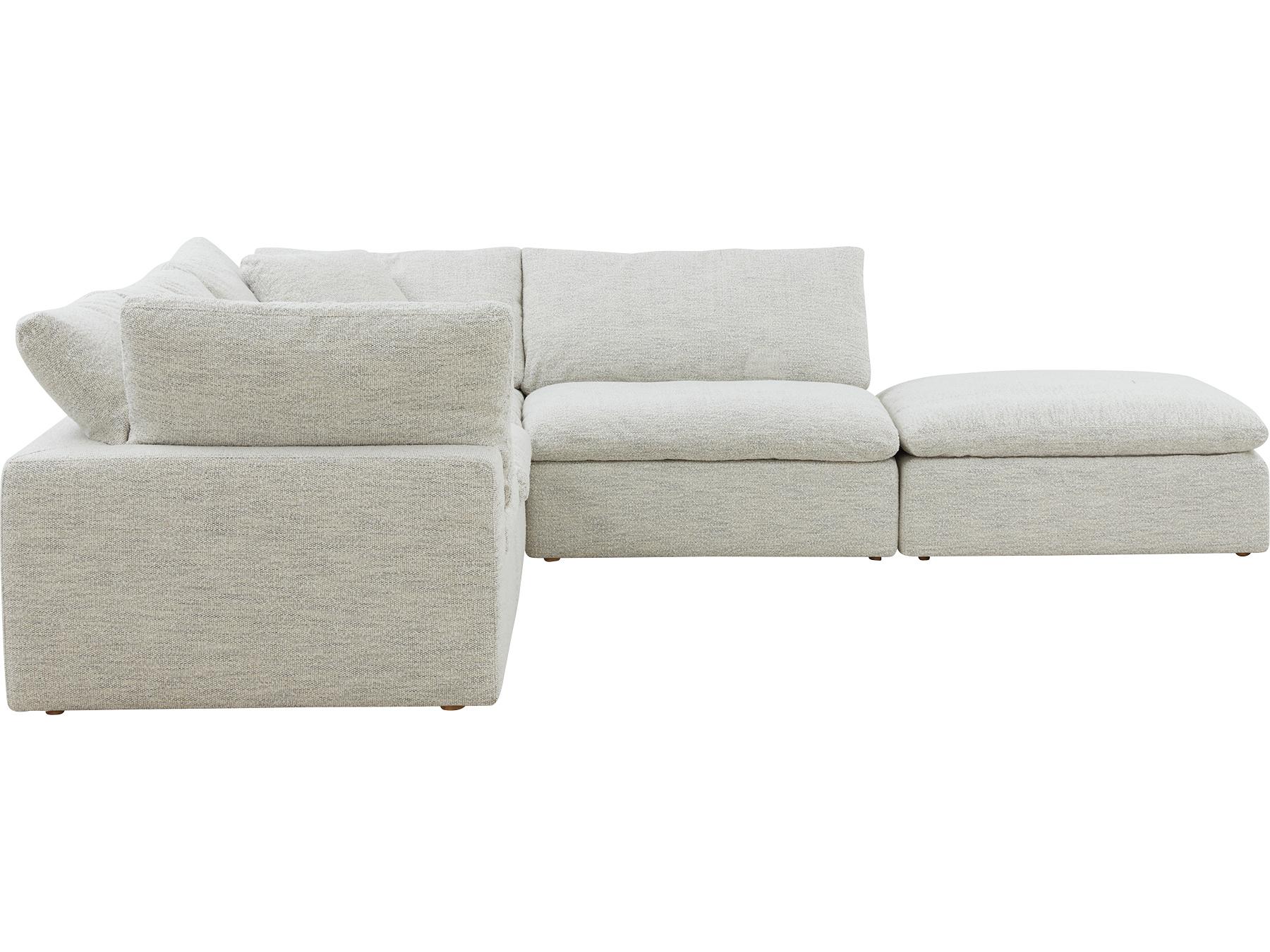 Moe's Home Clay Beige Upholstered Sectional Sofa