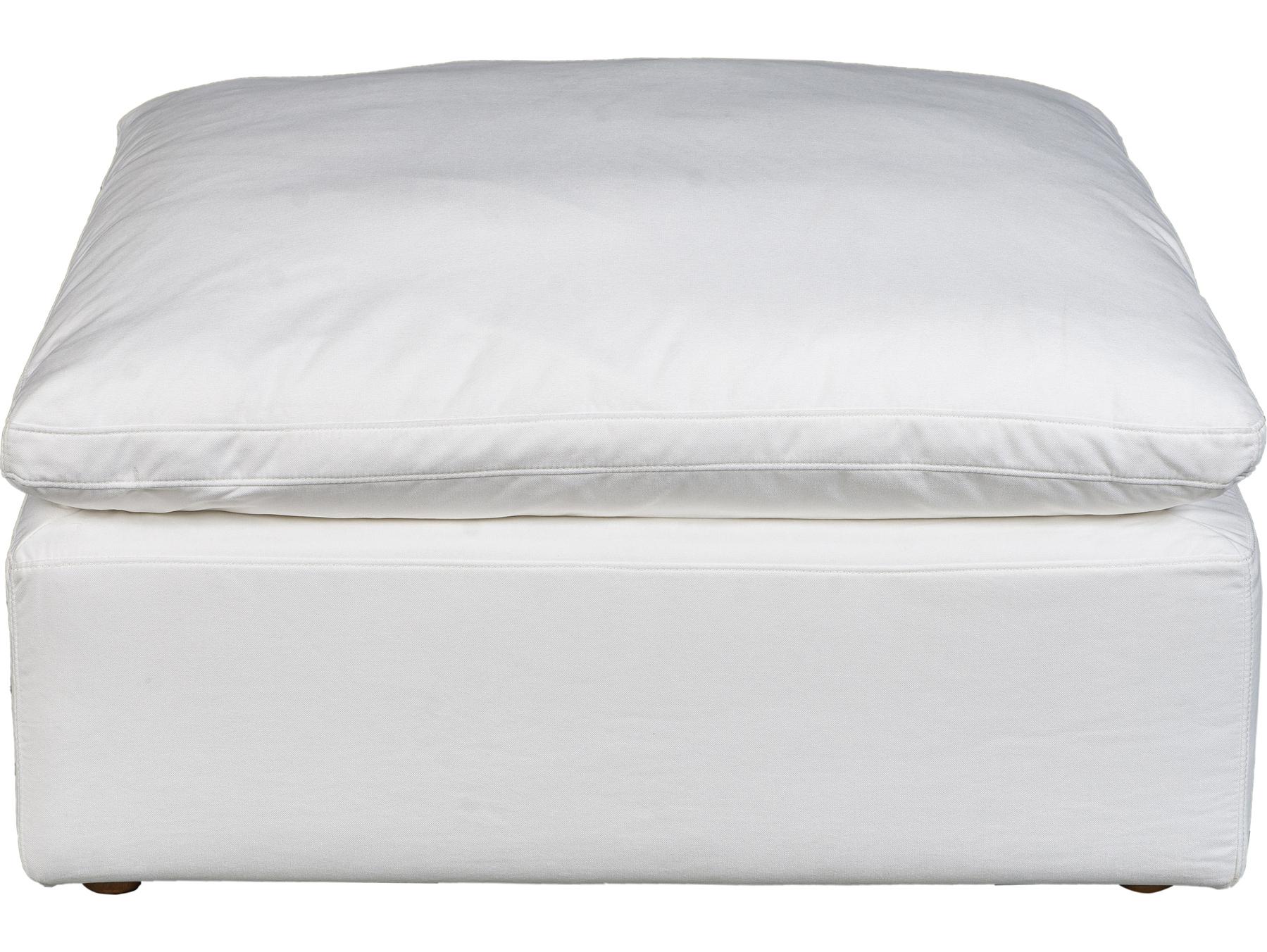 Moe's Home Terra Peyton Pearl White Upholstered Ottoman