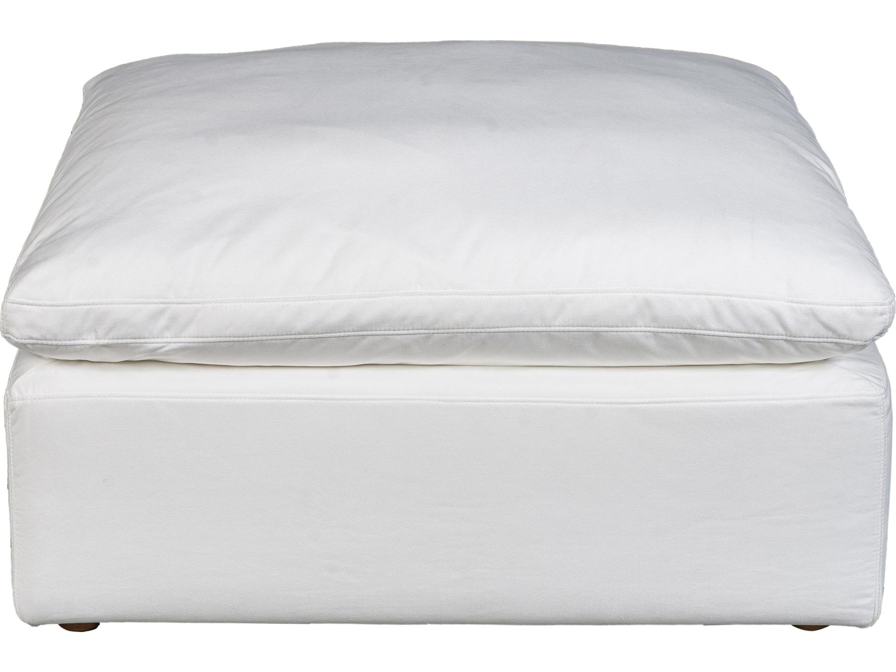 Moe's Home Terra Peyton Pearl White Upholstered Ottoman