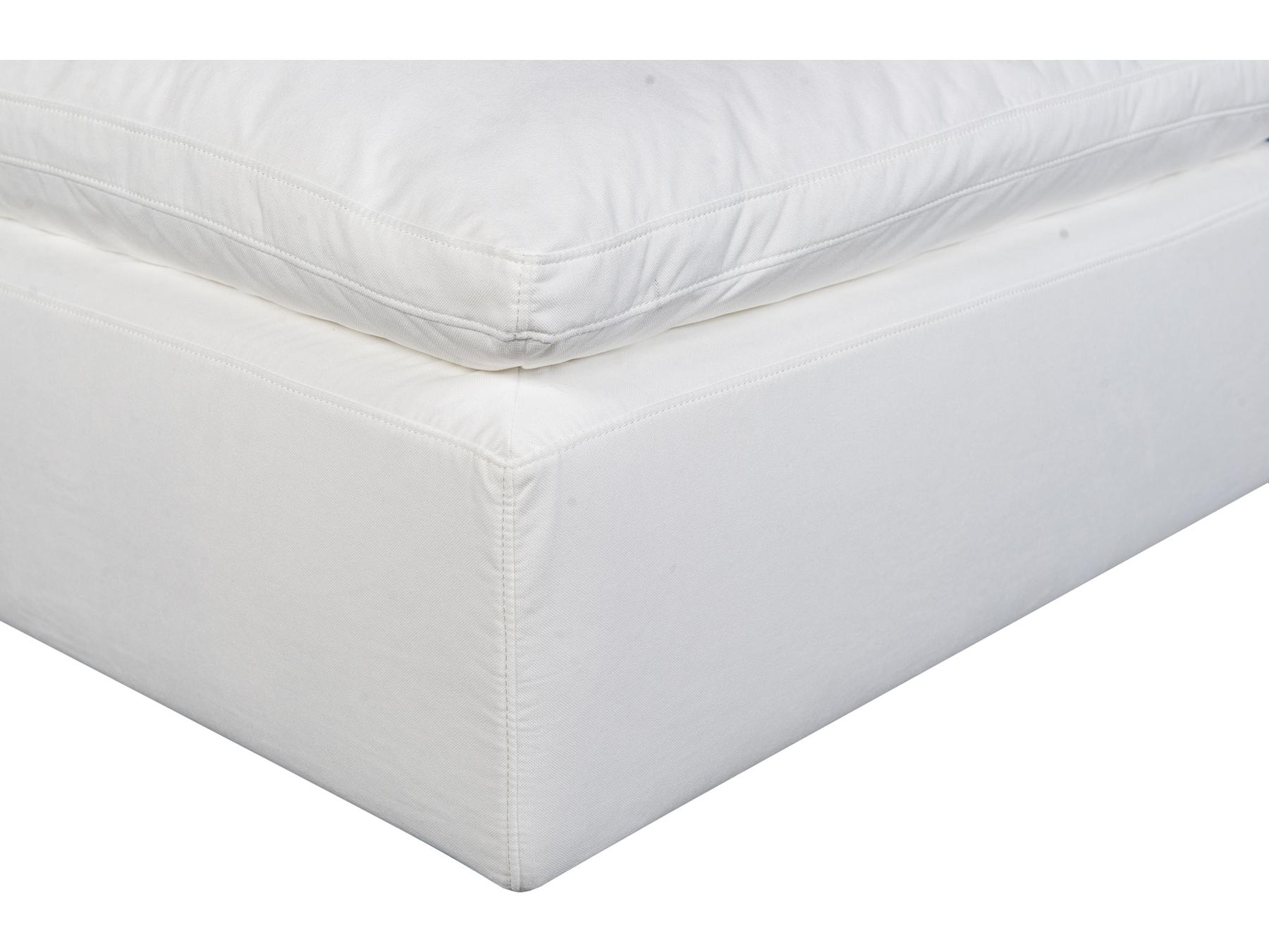 Moe's Home Terra Peyton Pearl White Upholstered Ottoman