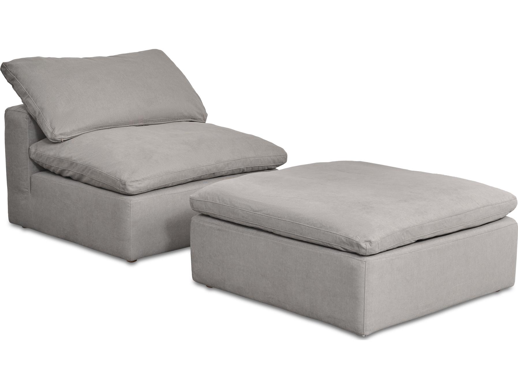 Moe's Home Terra Peyton Slate Gray Upholstered Ottoman