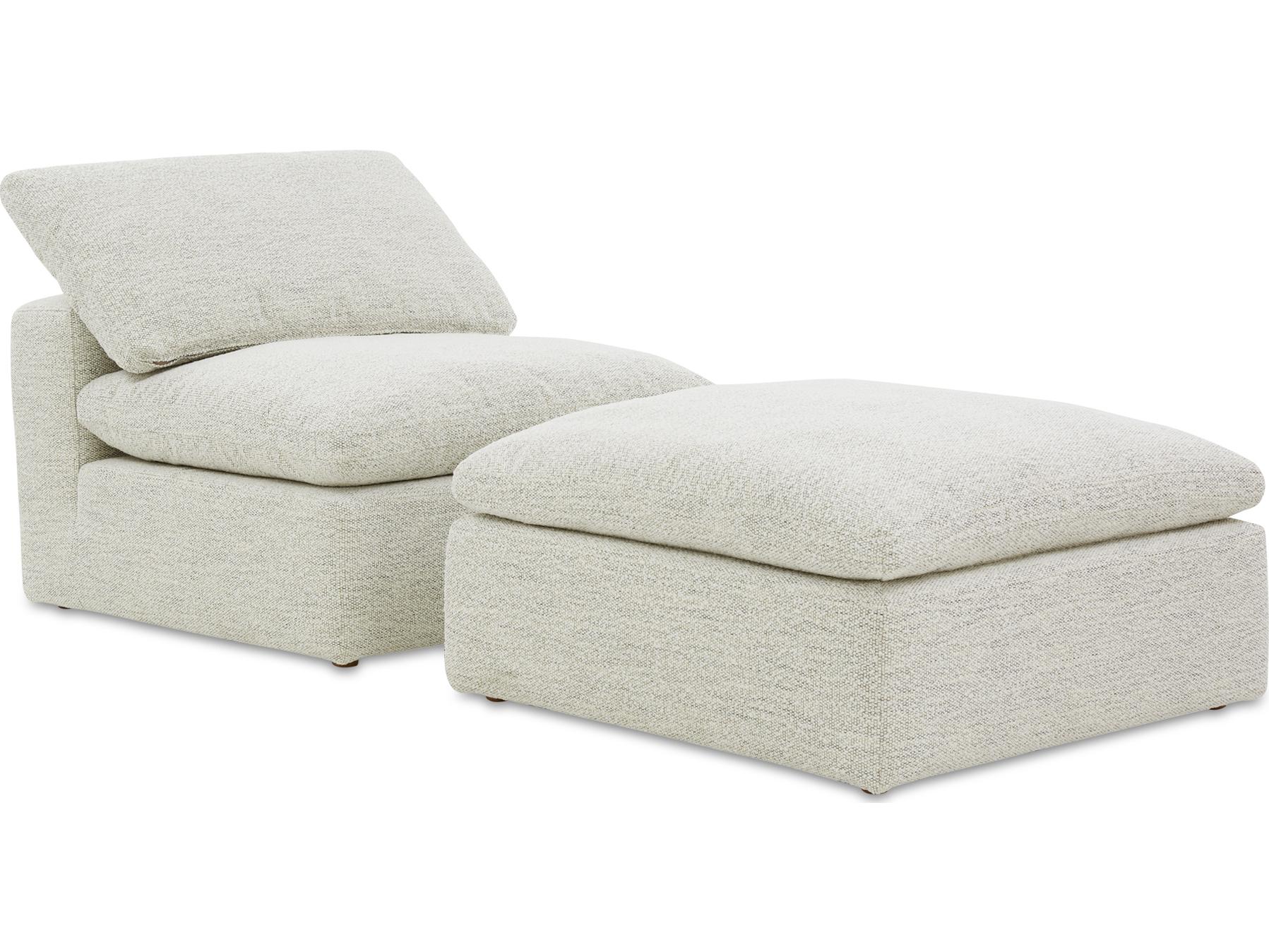 Moe's Home Terra Coastside Sand Beige Upholstered Ottoman