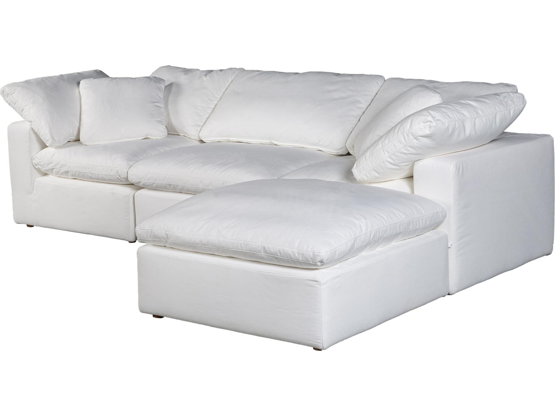 Moe's Home Terra White Upholstered Sectional Sofa