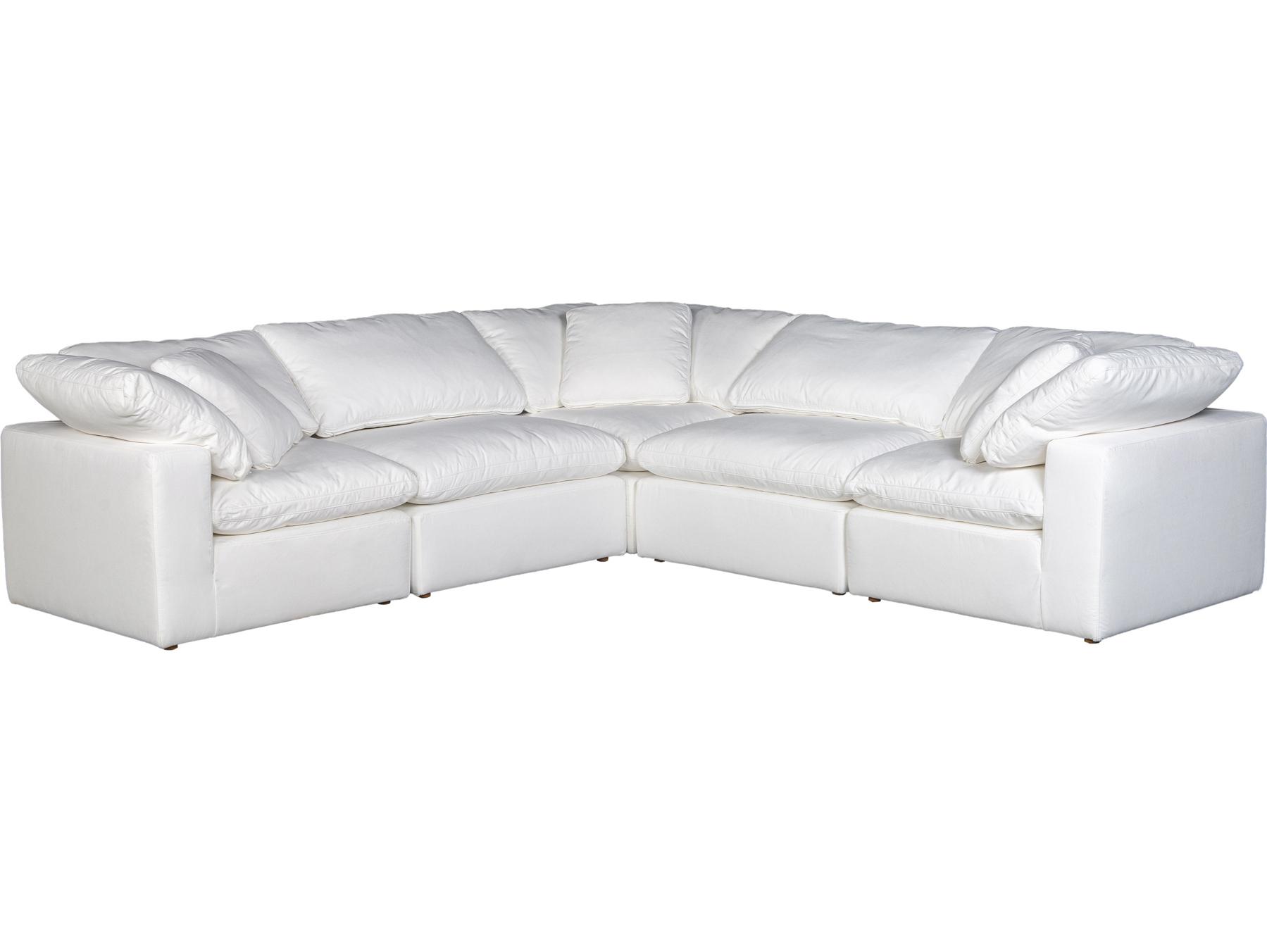 Moe's Home Terra White Upholstered Sectional Sofa