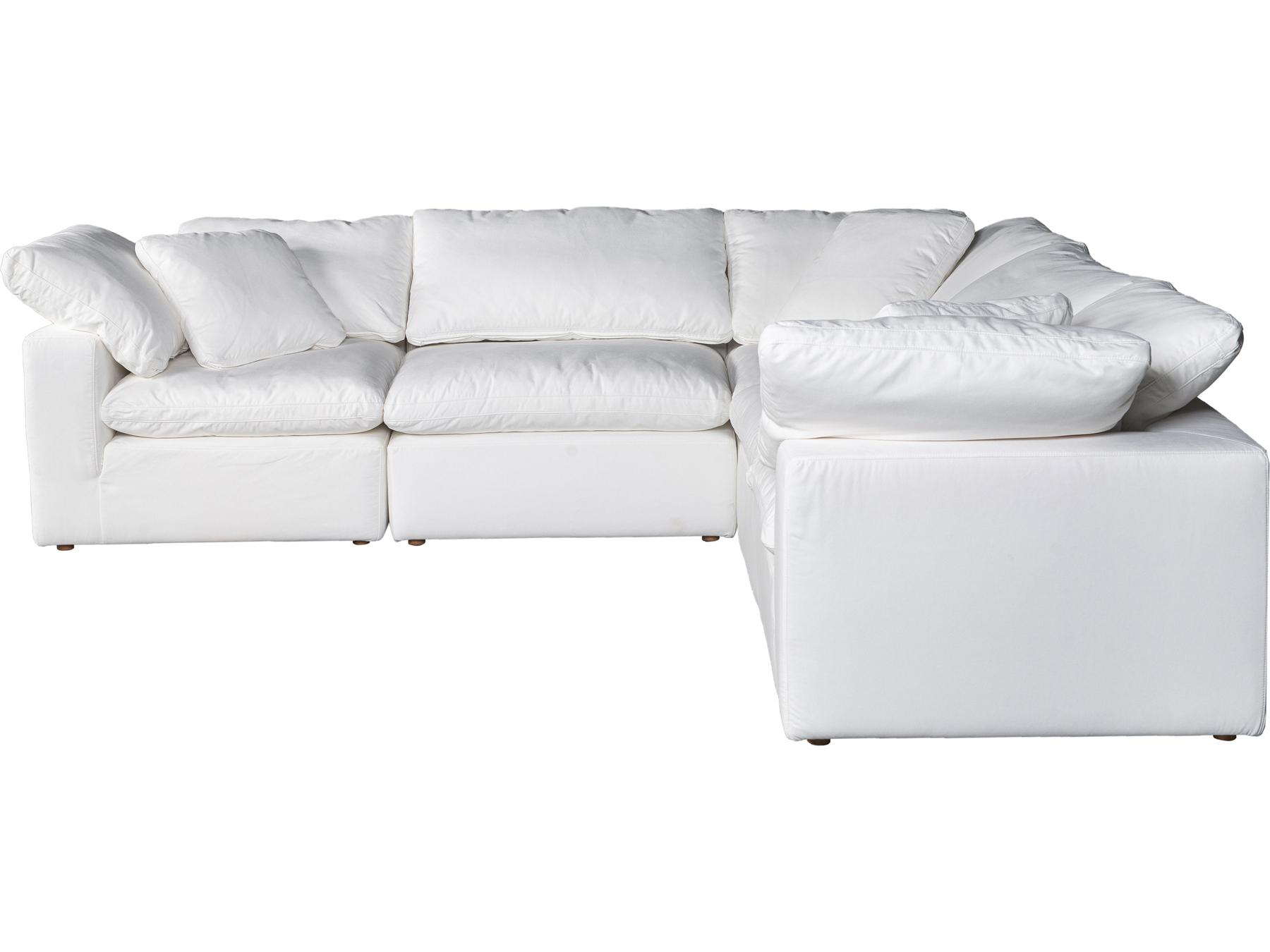Moe's Home Terra White Upholstered Sectional Sofa