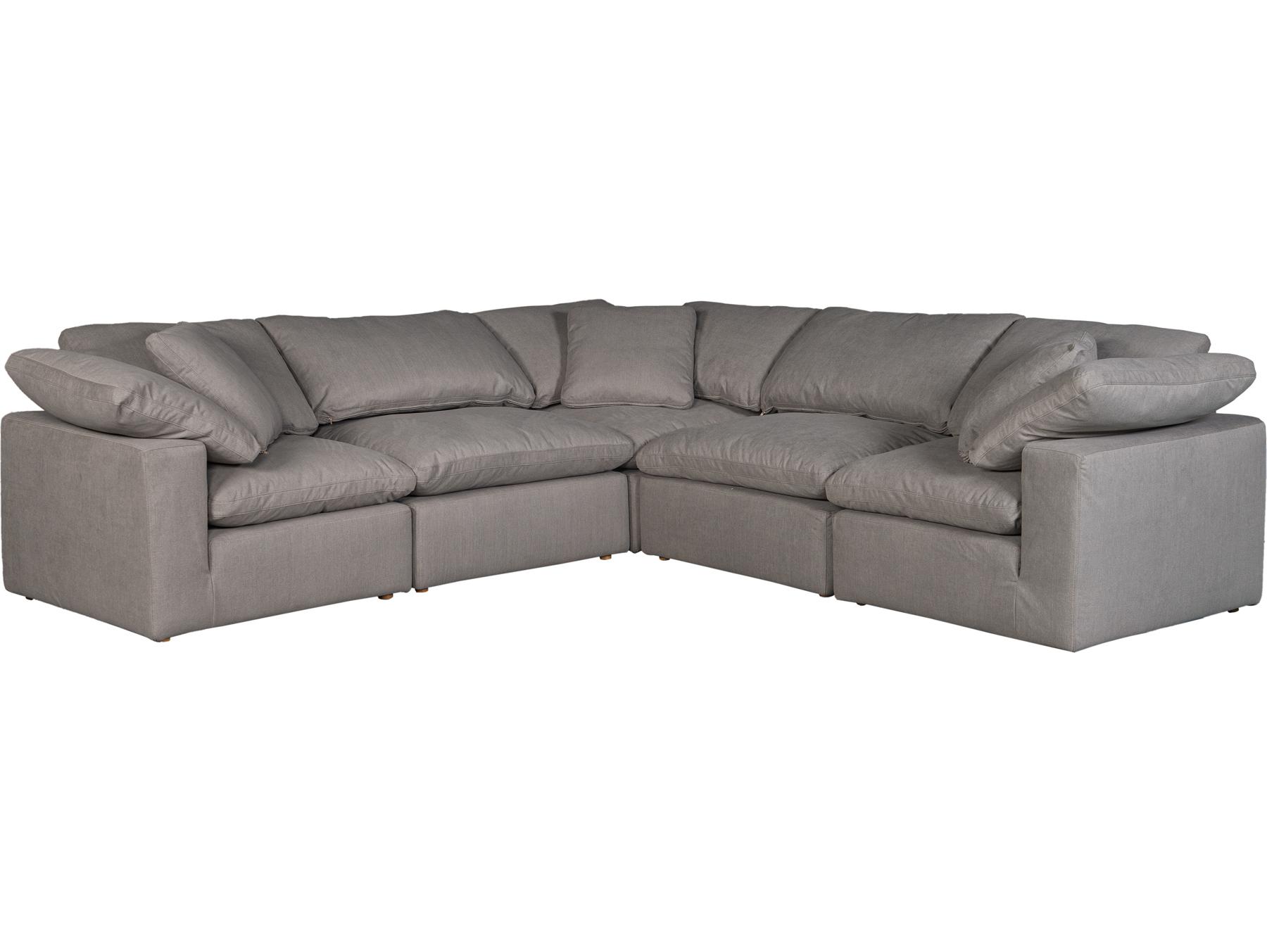 Moe's Home Terra Gray Upholstered Sectional Sofa