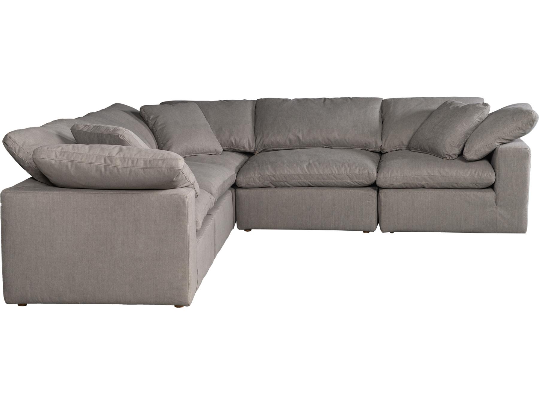 Moe's Home Terra Gray Upholstered Sectional Sofa