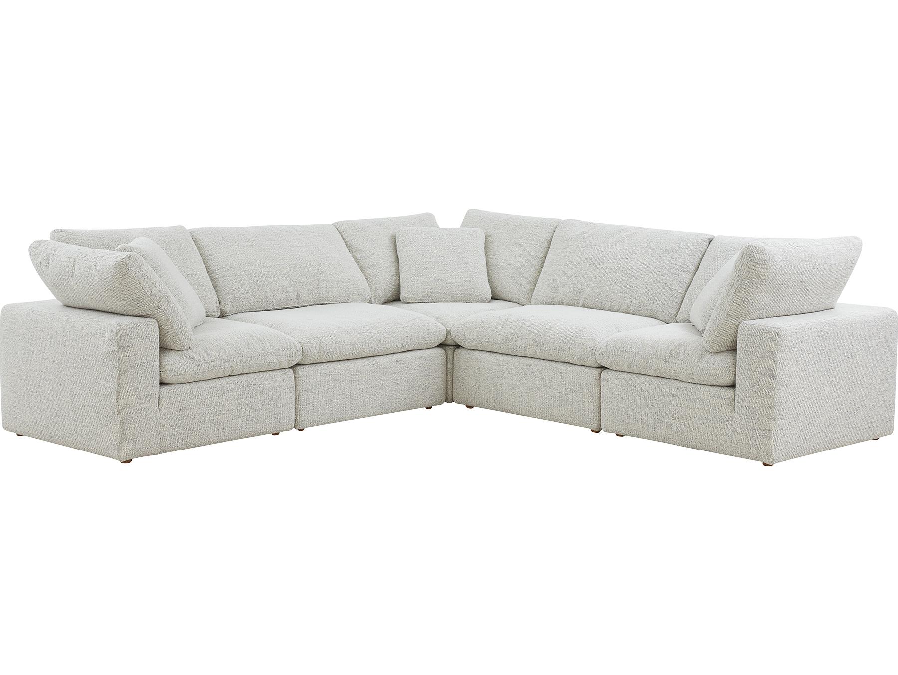 Moe's Home Terra Beige Upholstered Sectional Sofa
