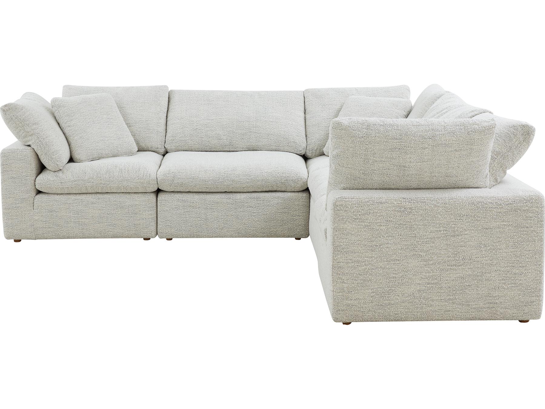 Moe's Home Terra Beige Upholstered Sectional Sofa