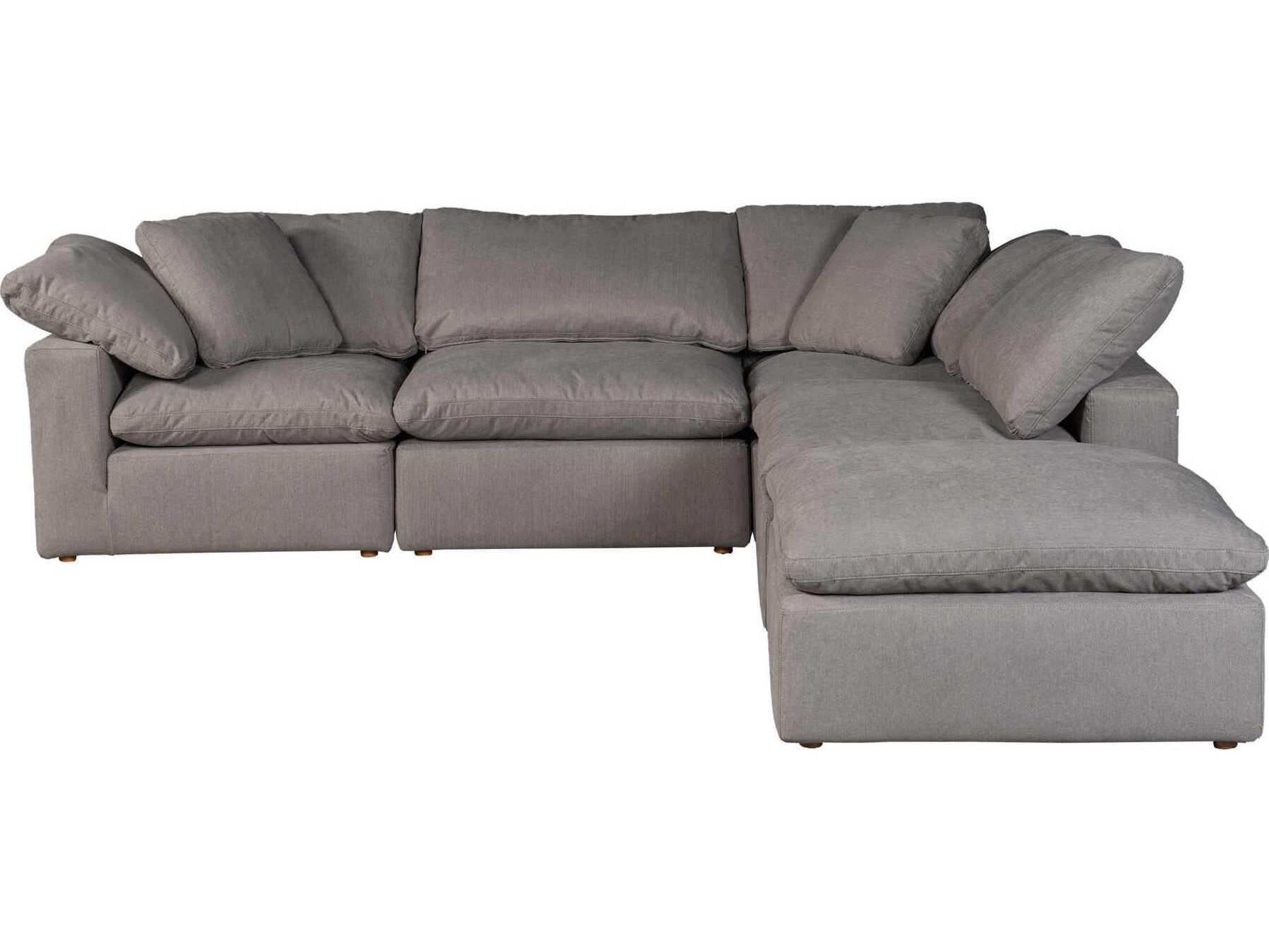 Moe's Home Terra Gray Upholstered Sectional Sofa