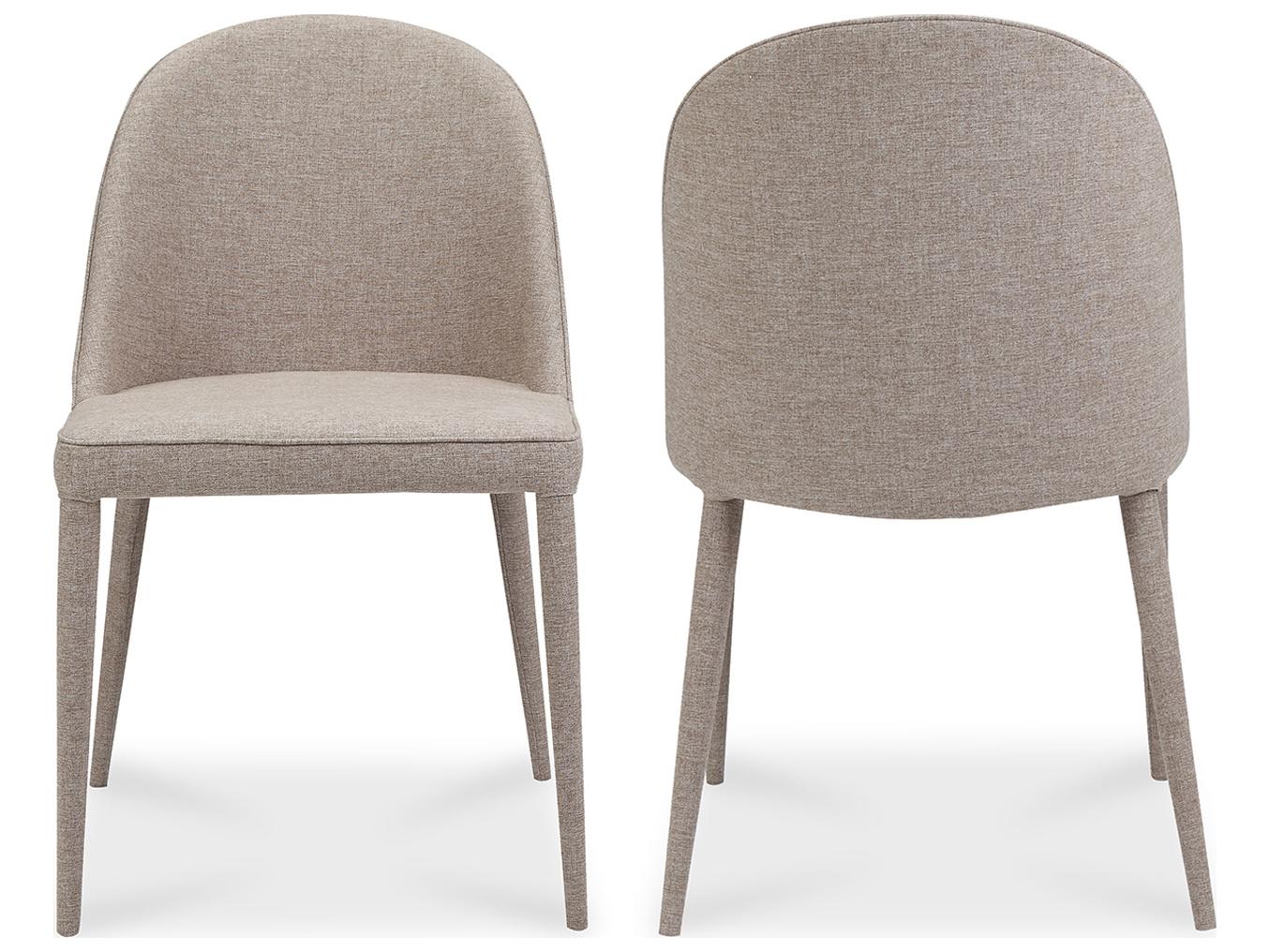 Moe's Home Burton Beige Upholstered Side Dining Chair - Set of Two