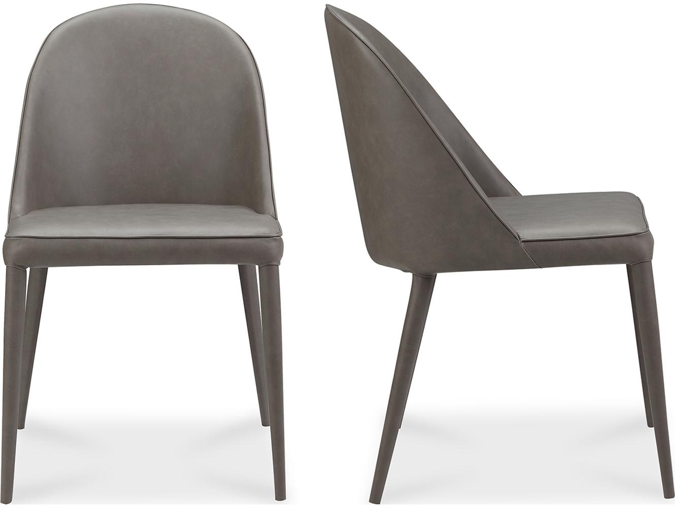Moe's Home Burton Gray Upholstered Side Dining Chair - Set of Two