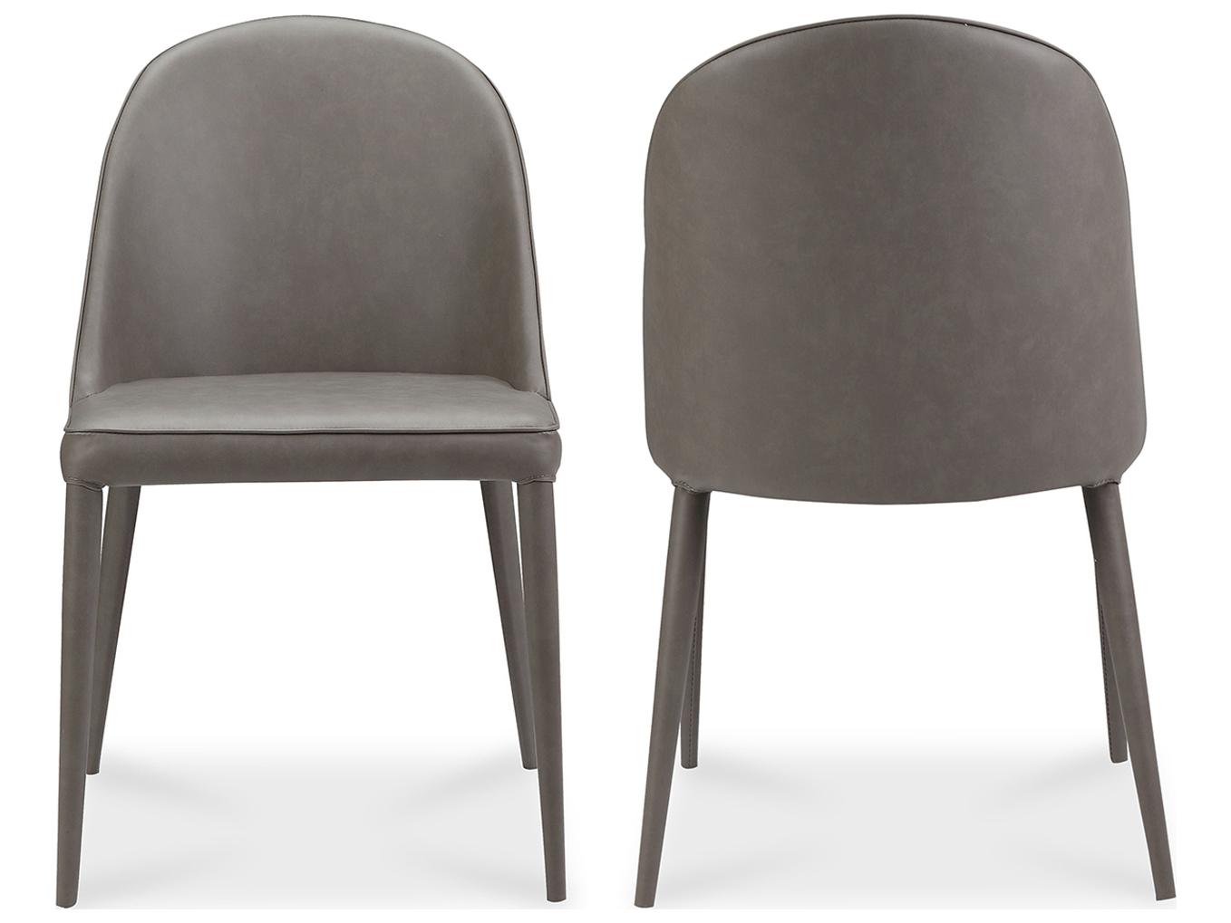 Moe's Home Burton Gray Upholstered Side Dining Chair - Set of Two