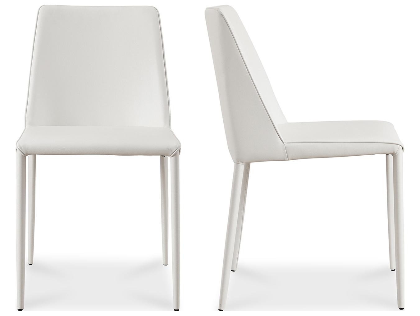 Moe's Home White Upholstered Side Dining Chair - Set of Two