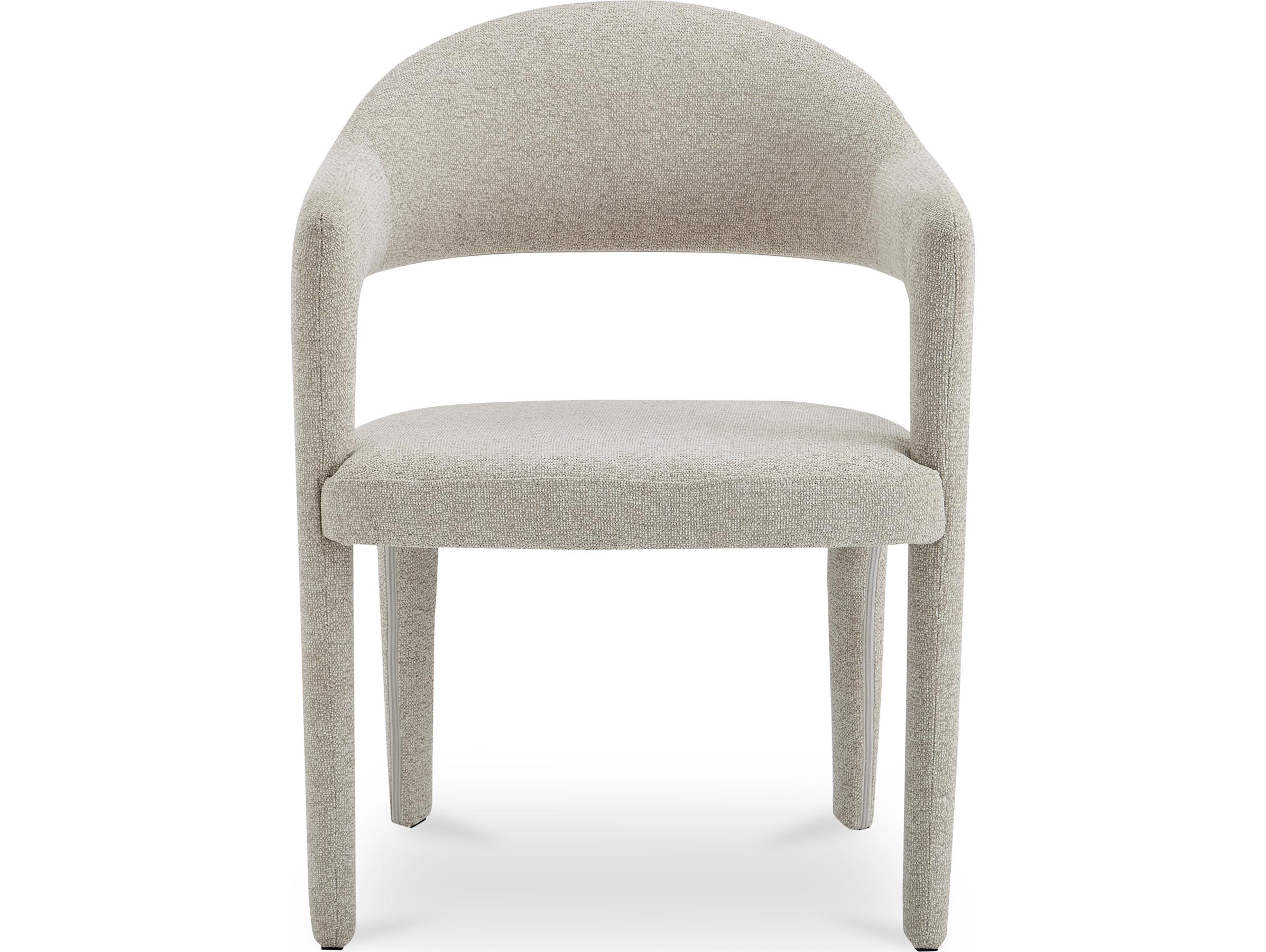 Moe's Home Martens Beige Upholstered Arm Dining Chair