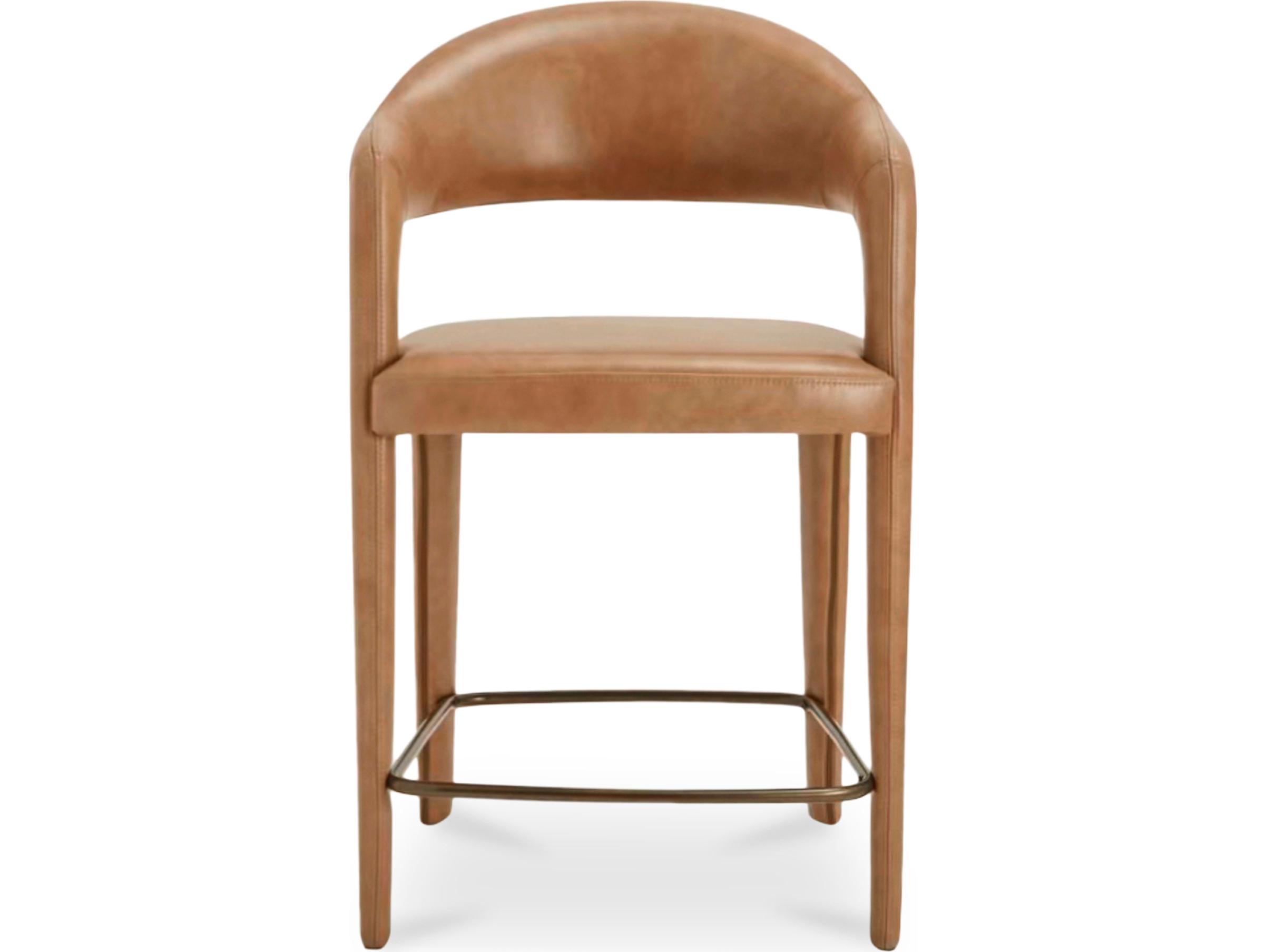 Moe's Home Martens Brown Leather Plywood Counter Stool