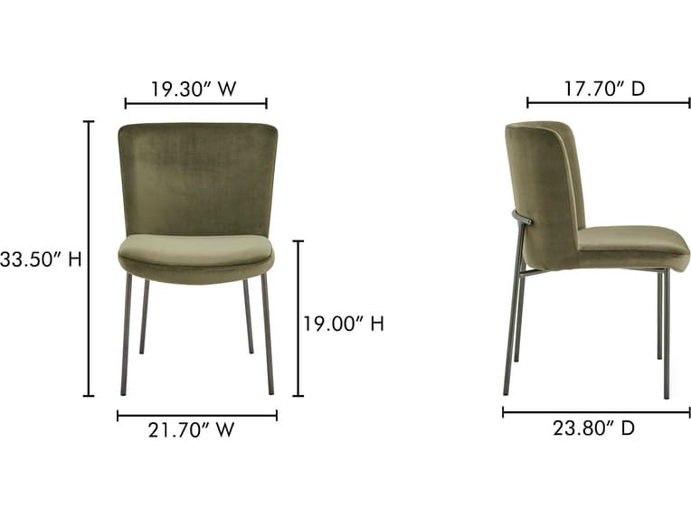 Moe's Home Early Faux Green Mohair Dining Chair