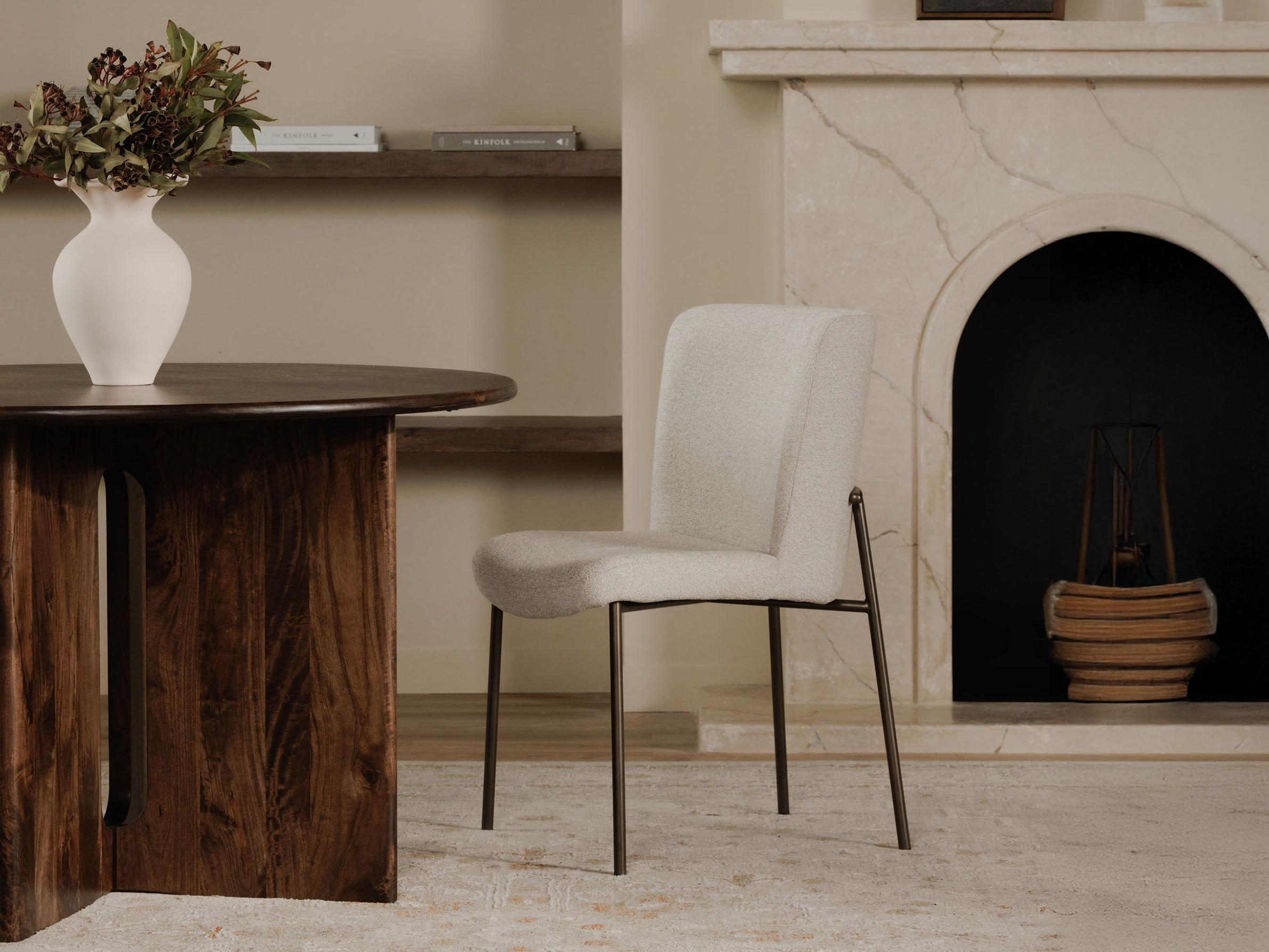 Moe's Home Early Beige Upholstered Armless Dining Chair