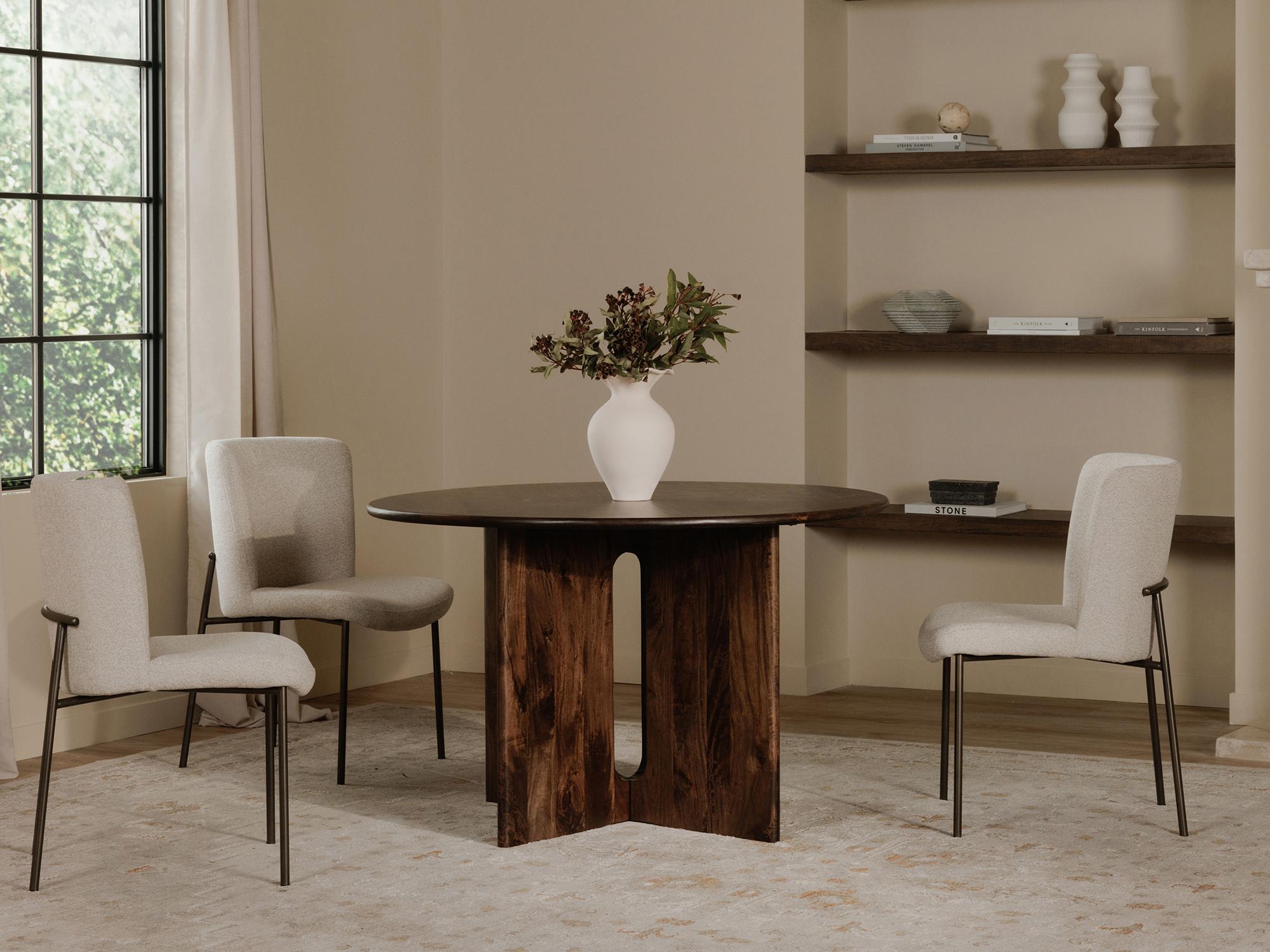 Moe's Home Early Beige Upholstered Armless Dining Chair