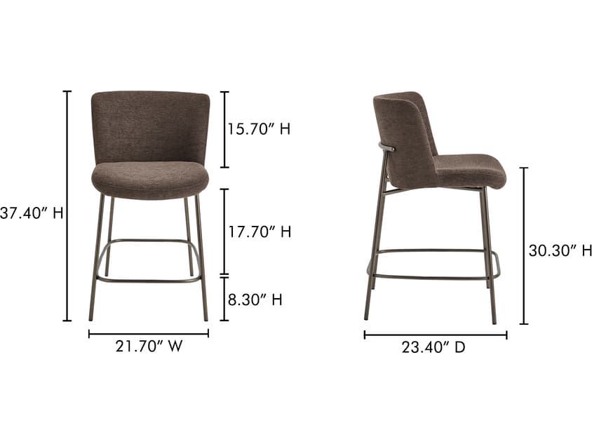 Moe's Home Early Dark Brown Counter Stool