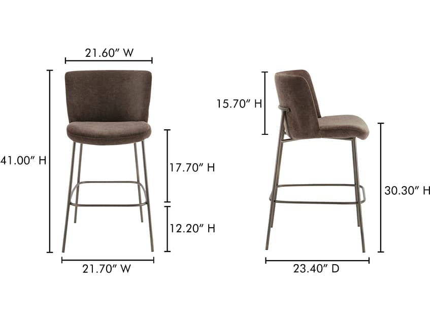Moe's Home Early Dark Brown Bar Stool