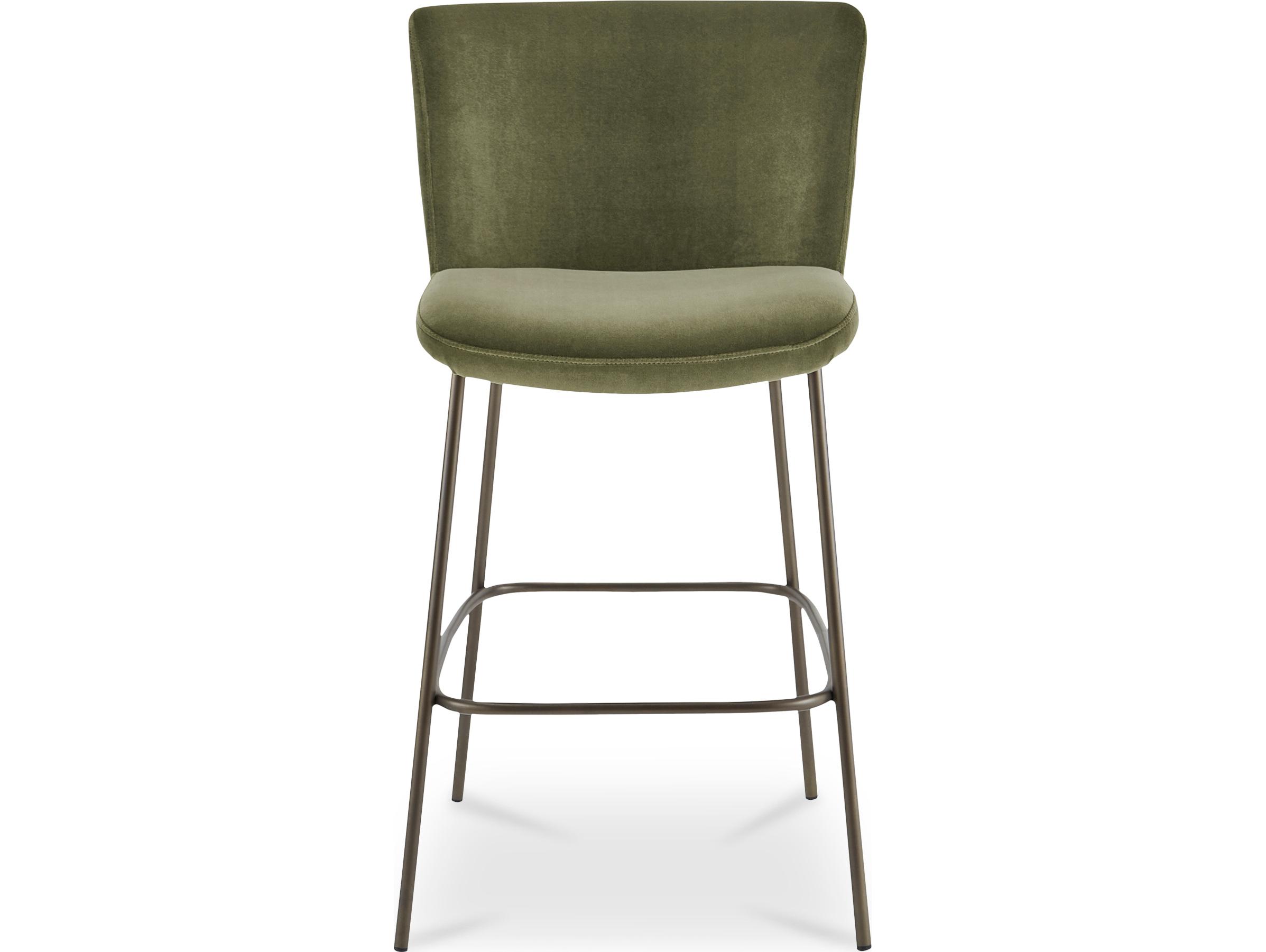 Moe's Home Early Faux Green Mohair Bar Stool