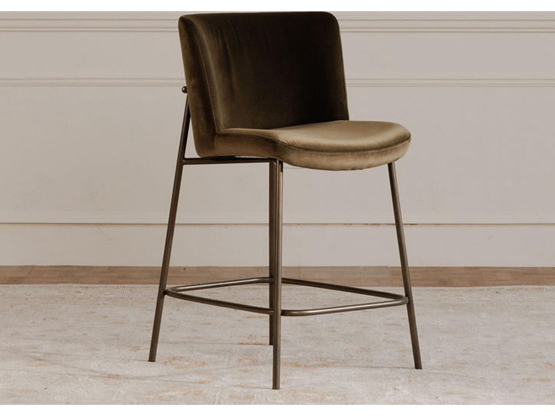 Moe's Home Early Faux Green Mohair Bar Stool