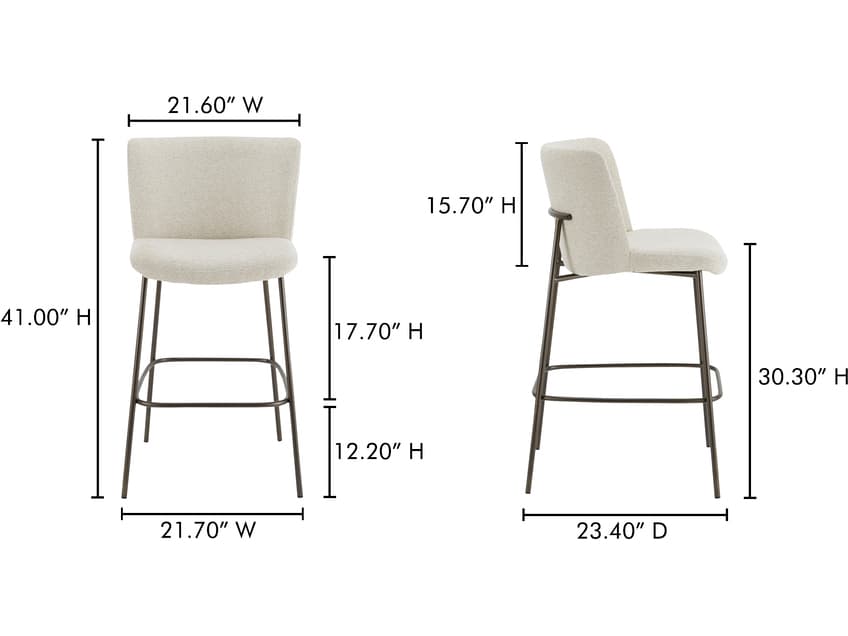 Moe's Home Early Beige Bar Stool