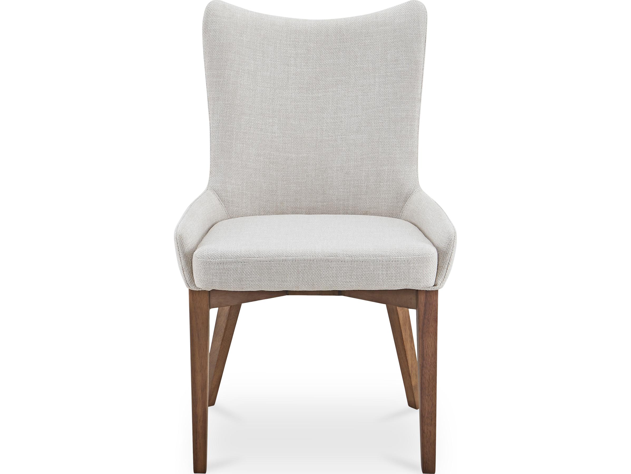 Moe's Home Potter Rubberwood Beige Upholstered Armless Dining Chair