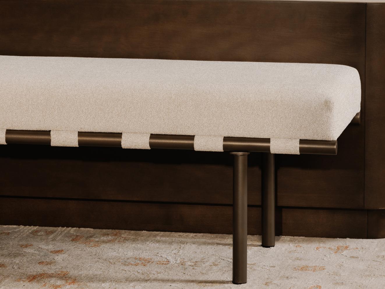 Moe's Home Carson Beige Upholstered Accent Bench