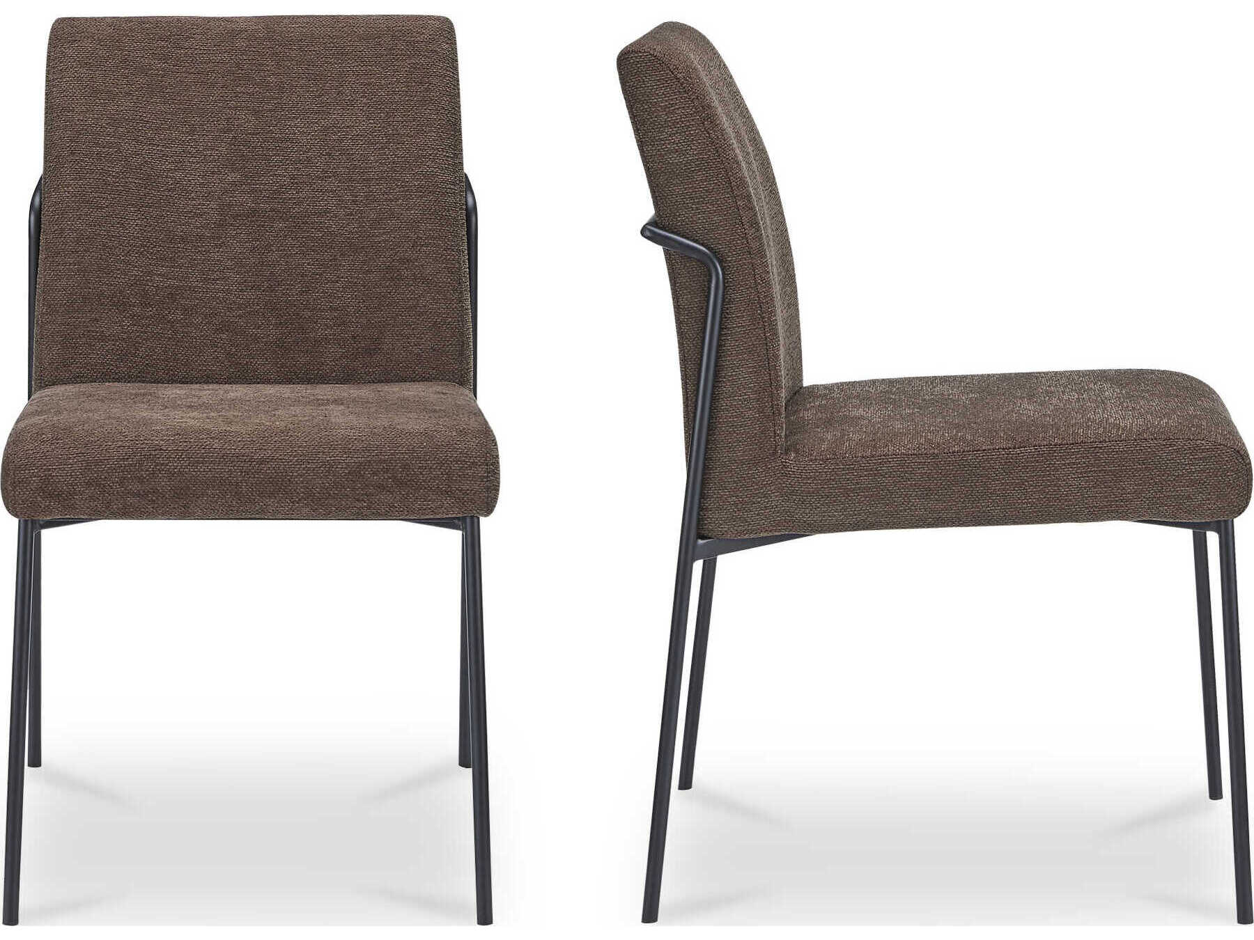 Moe's Home Danny Plywood Brown Upholstered Armless Dining Chair Set of 2