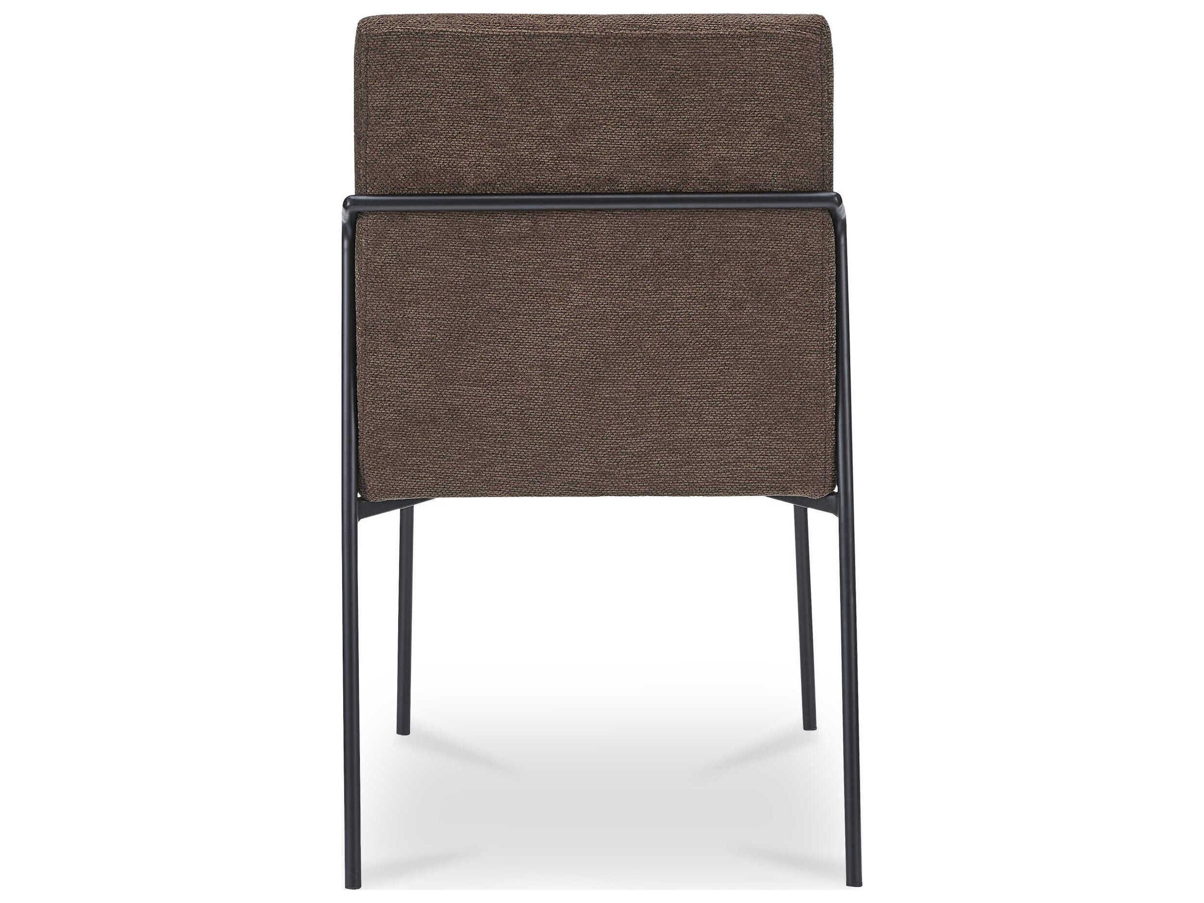 Moe's Home Danny Plywood Brown Upholstered Armless Dining Chair Set of 2