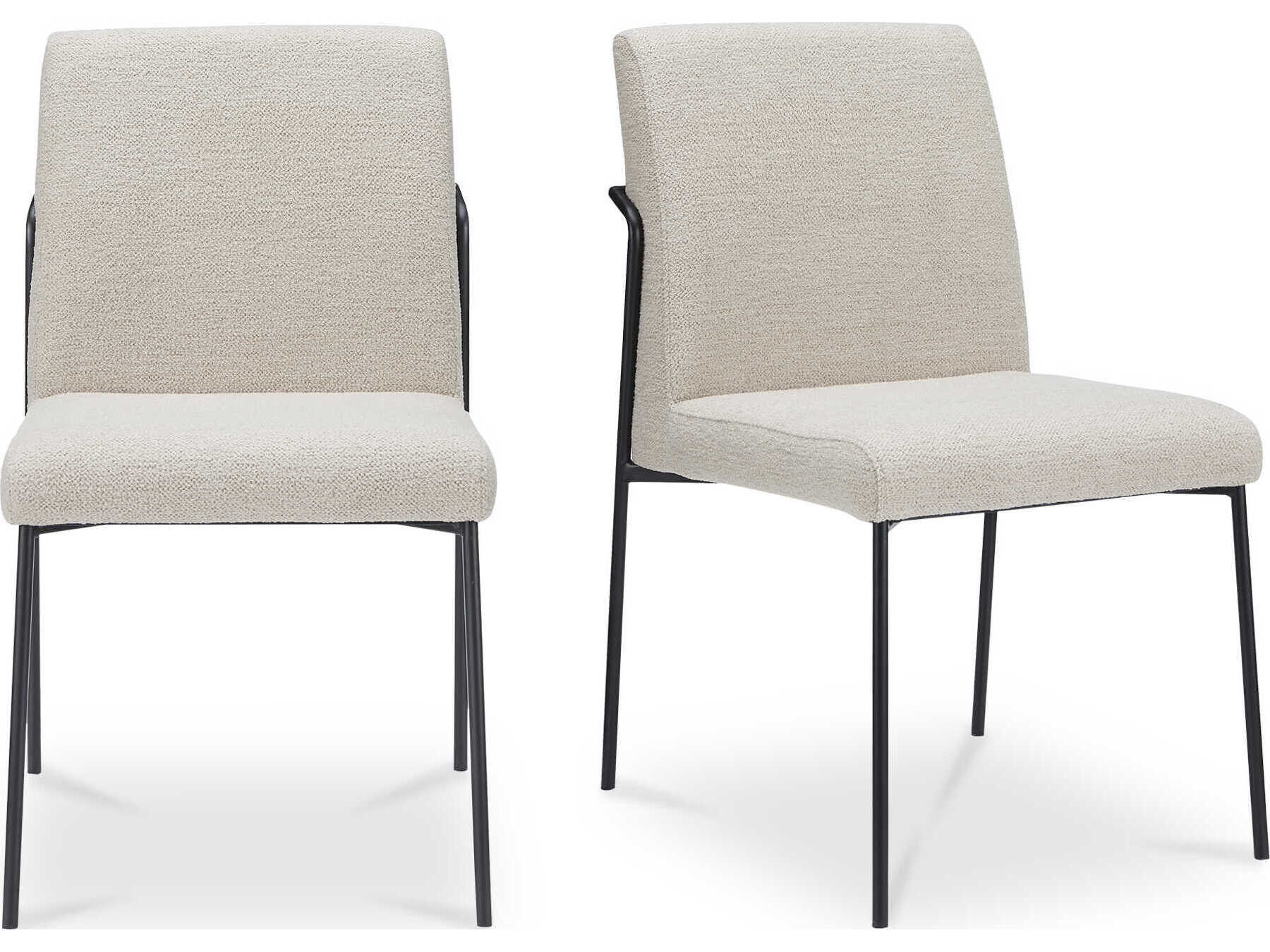 Moe's Home Danny Plywood White Upholstered Armless Dining Chair Set of 2