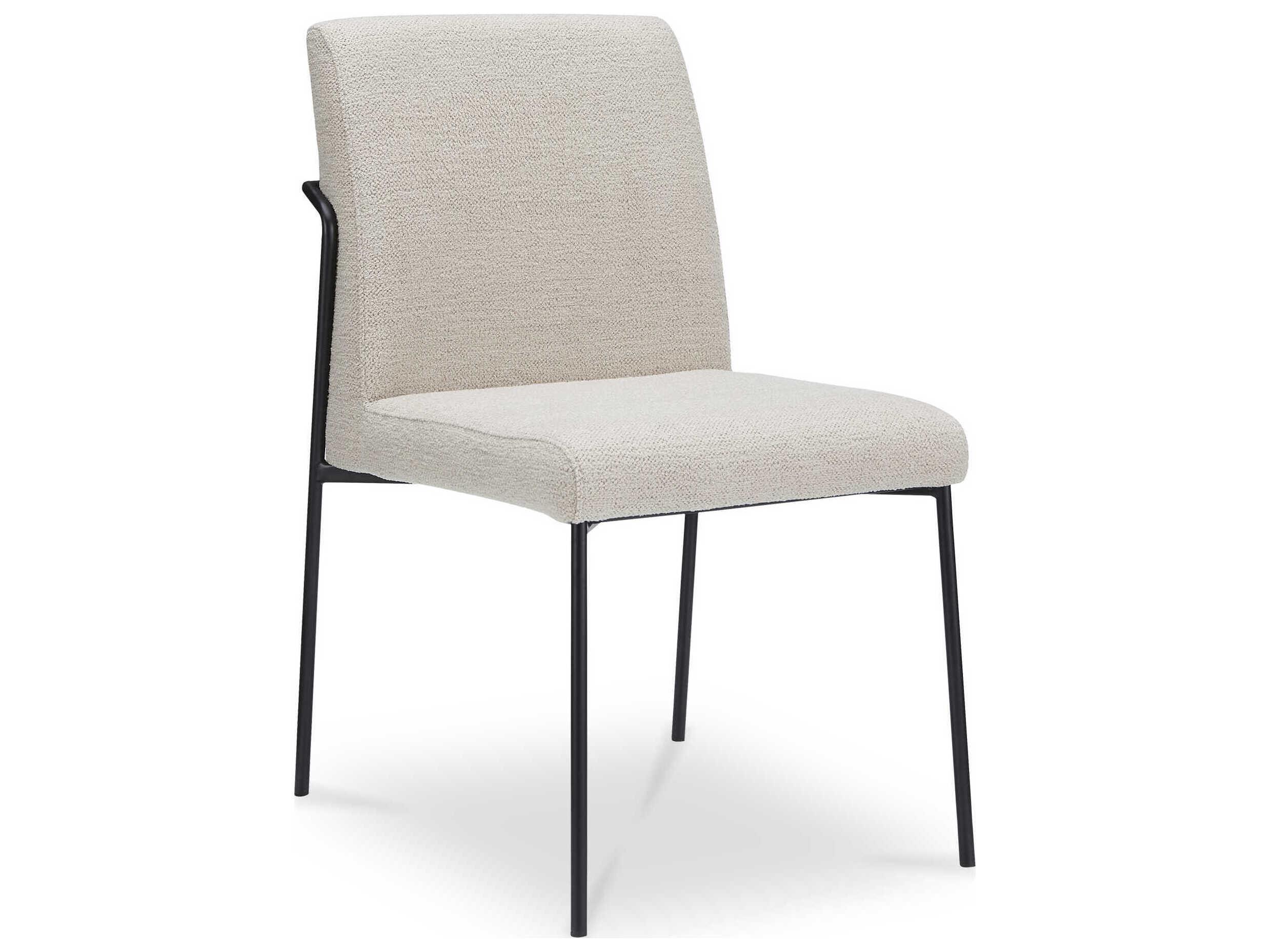Moe's Home Danny Plywood White Upholstered Armless Dining Chair Set of 2
